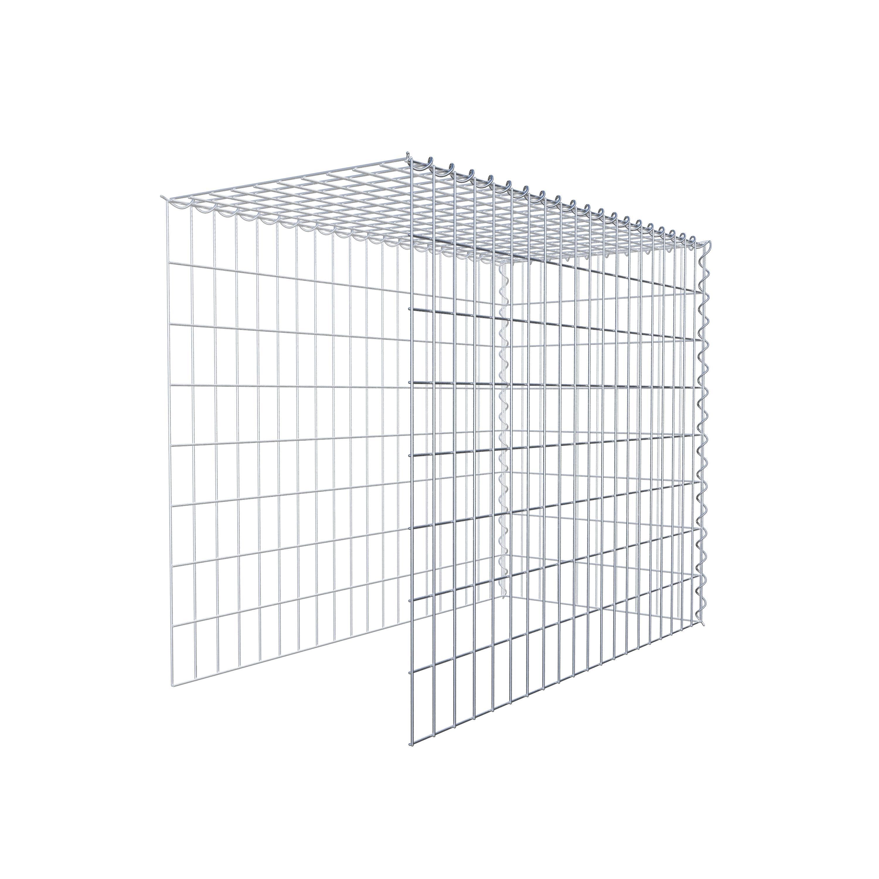 Add-on schanskorf type 4 100 cm x 80 cm x 50 cm (L x H x D), maaswijdte 5 cm x 10 cm, spiraalvormig