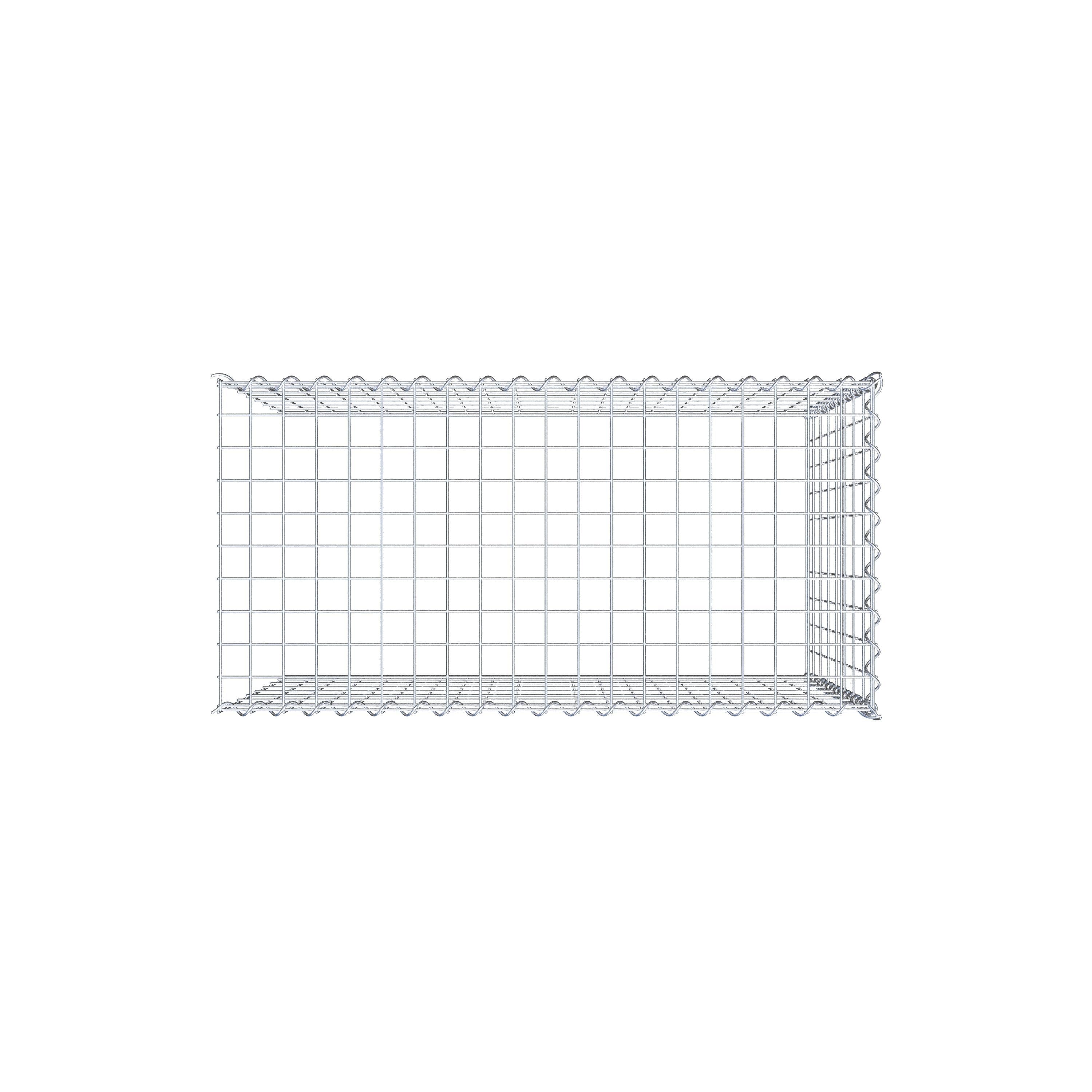 Gabion rapporté type 4 100 cm x 80 cm x 50 cm (L x H x P), mailles 5 cm x 10 cm, spirale