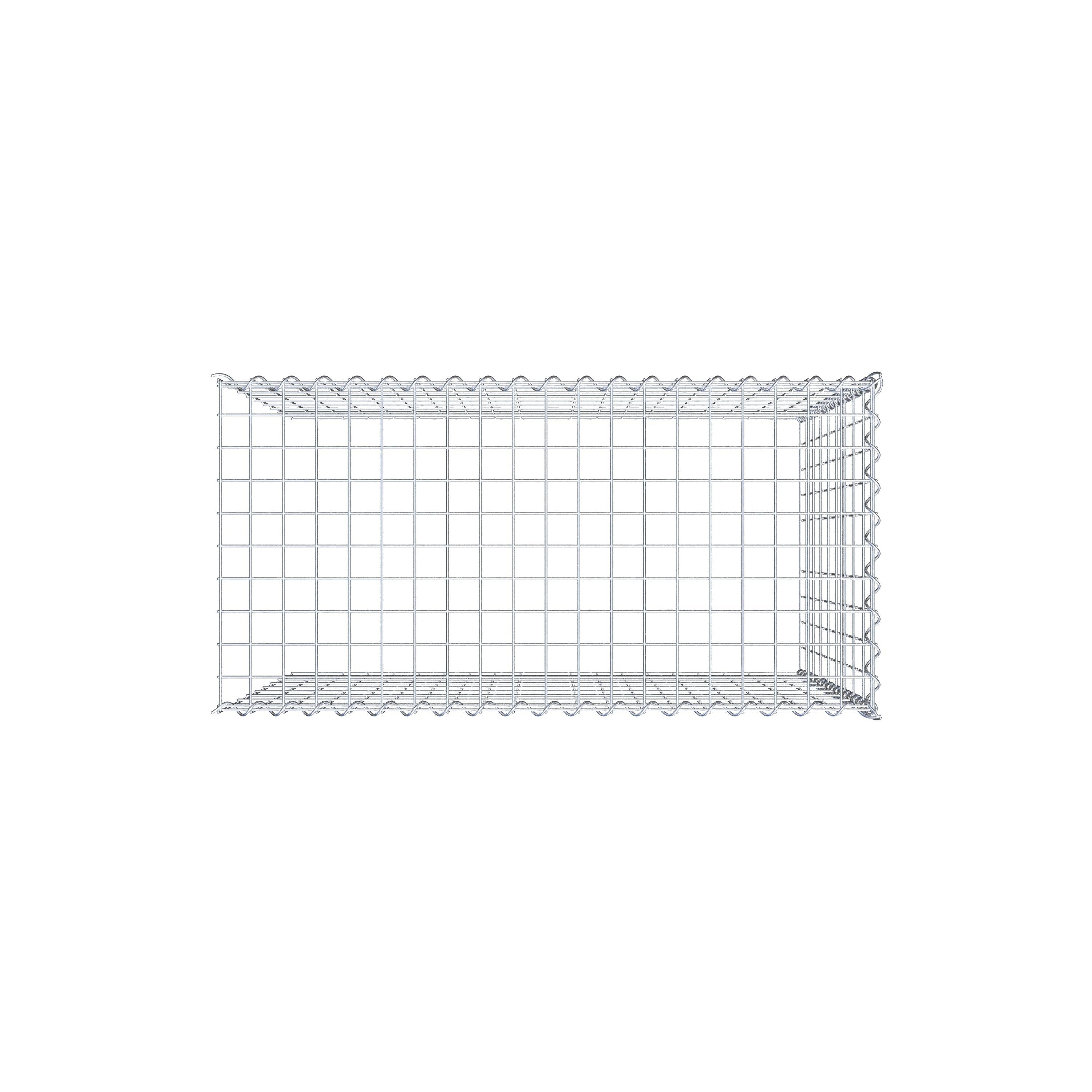 Opvokset gabion type 4 100 cm x 90 cm x 50 cm (L x H x D), maskestørrelse 5 cm x 10 cm, spiral