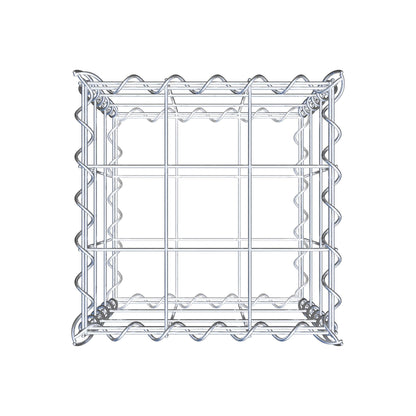 Schanskorf 30 cm x 30 cm x 30 cm (L x H x D), maaswijdte 10 cm x 10 cm, spiraalvormig