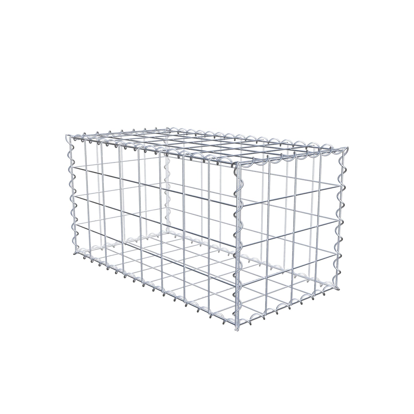 Gabion 80 cm x 40 cm x 40 cm (L x H x D), maskstorlek 10 cm x 10 cm, spiral