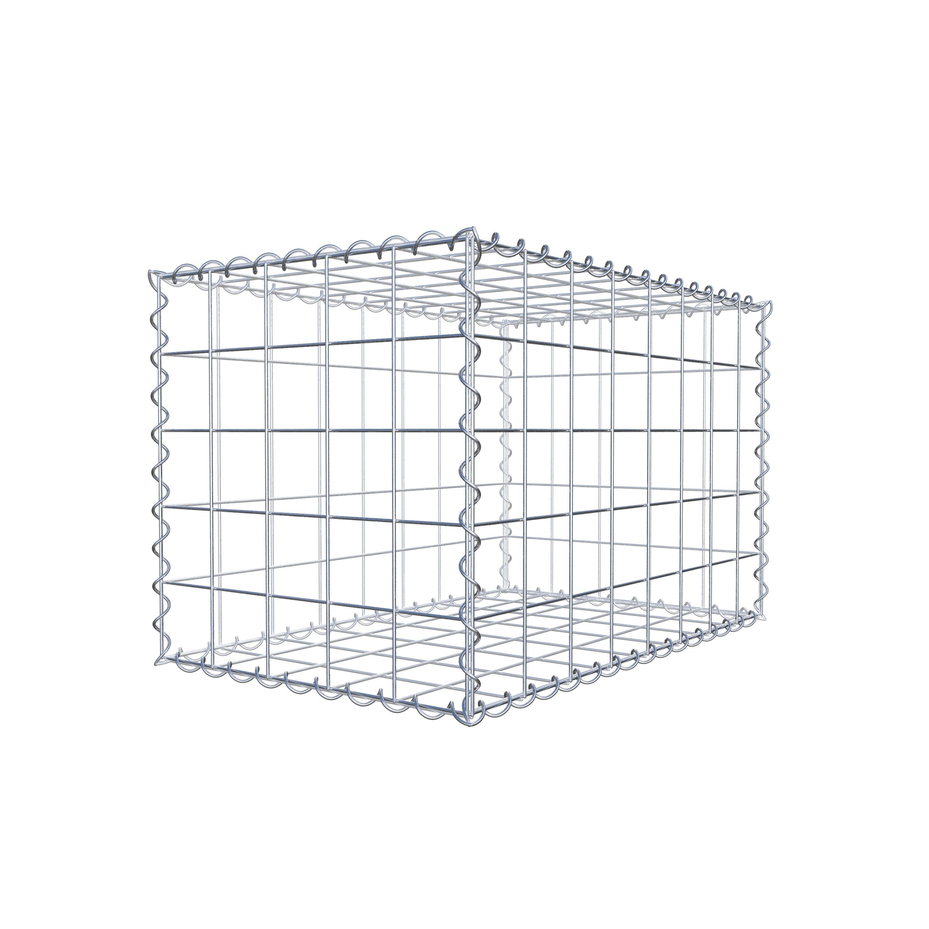 Gabion 80 cm x 50 cm x 50 cm (L x H x D), maskstorlek 10 cm x 10 cm, spiral