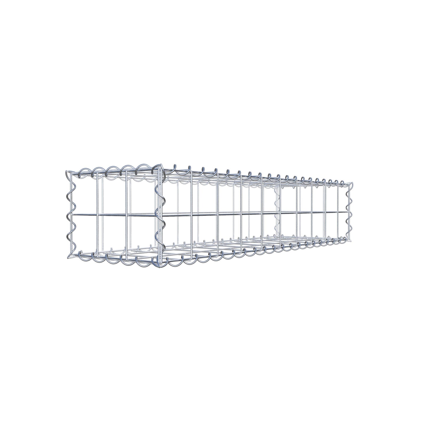 Gavión 100 cm x 20 cm x 30 cm (largo x alto x fondo), malla 10 cm x 10 cm, en espiral