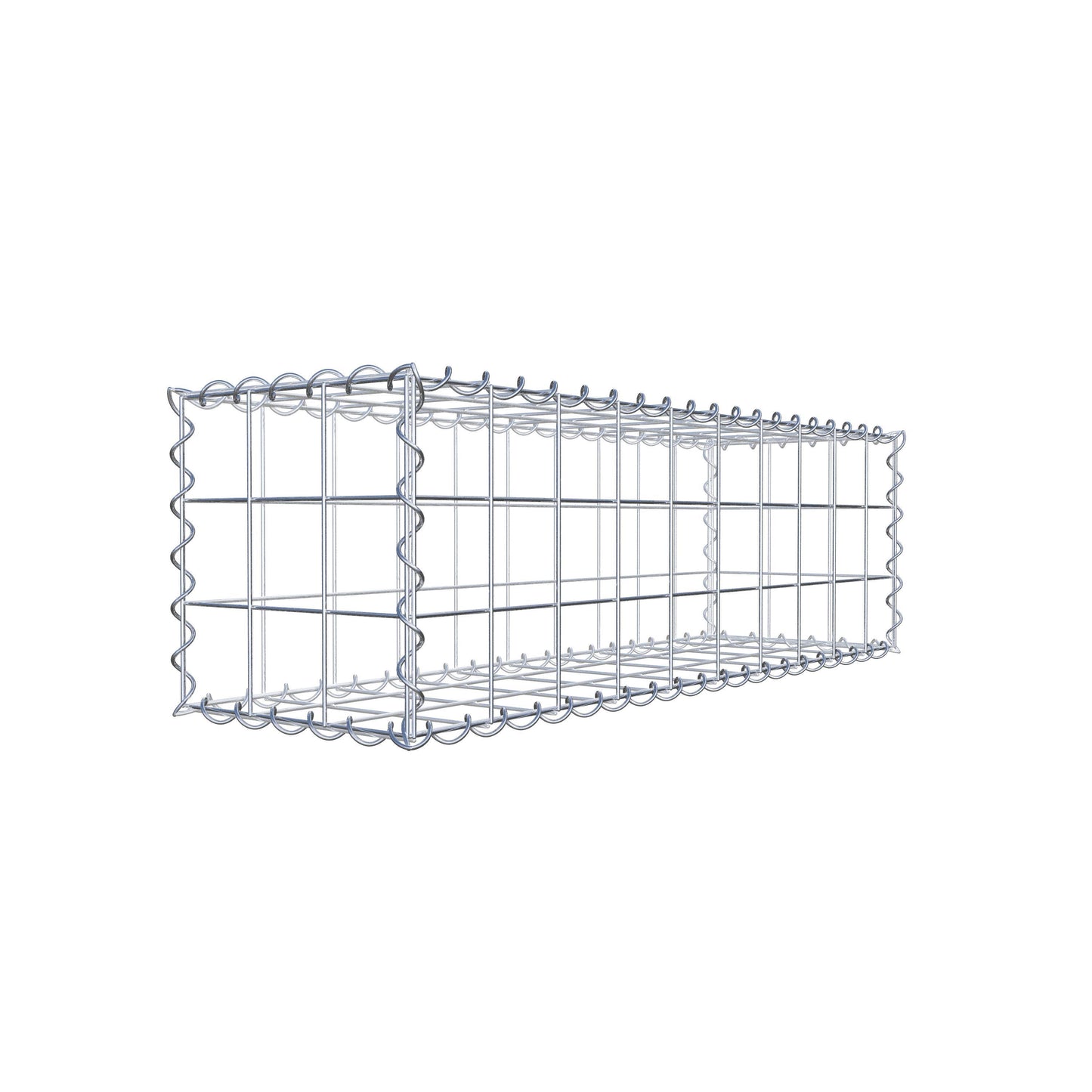 Gabion 100 cm x 30 cm x 30 cm (L x H x D), maskestørrelse 10 cm x 10 cm, spiral