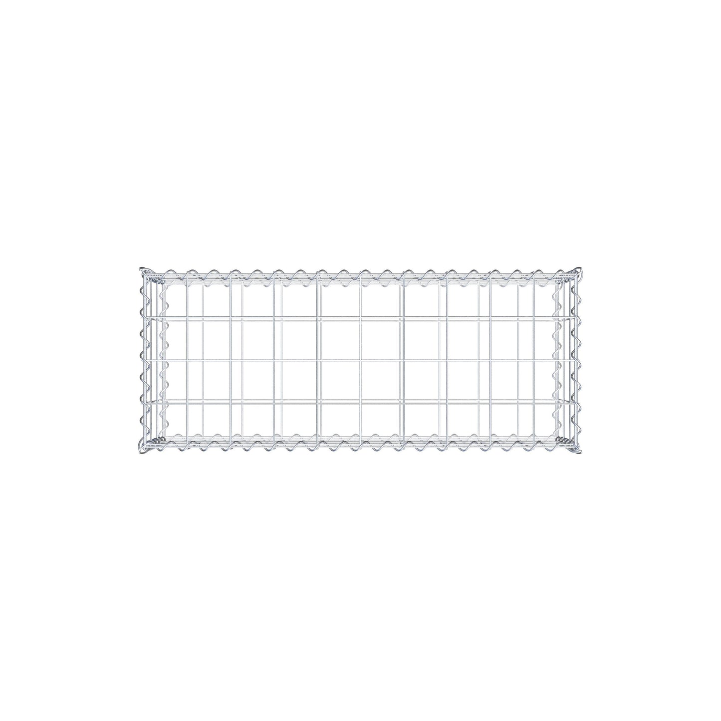 Schanskorf 100 cm x 30 cm x 40 cm (L x H x D), maaswijdte 10 cm x 10 cm, spiraalvormig