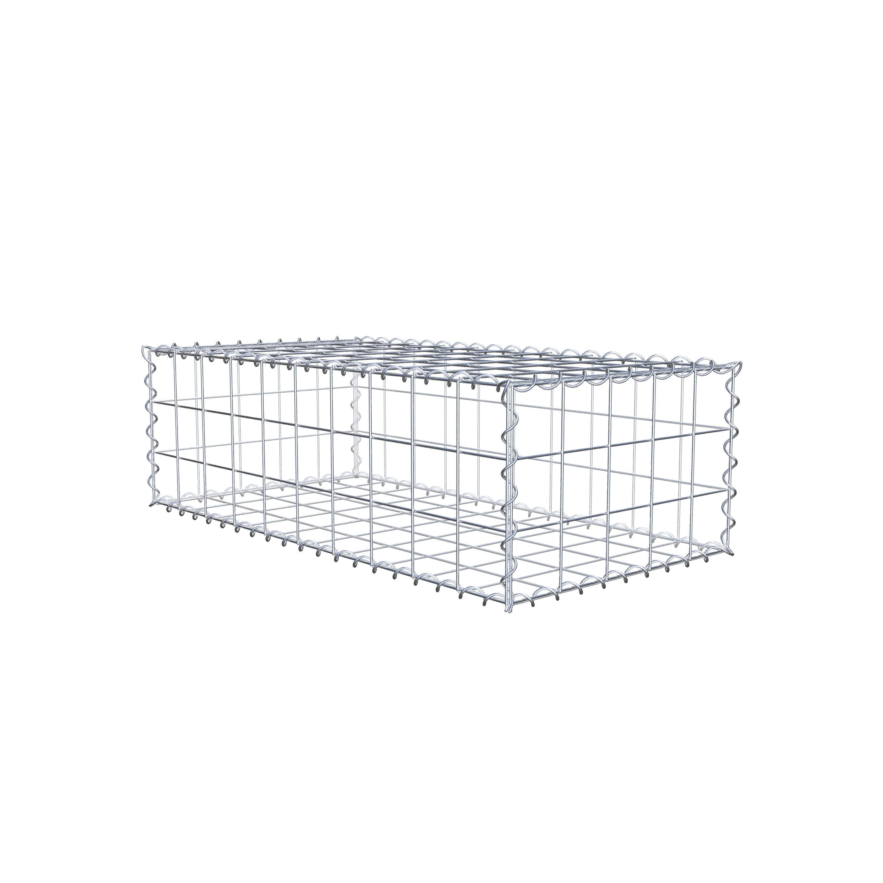 Gabion 100 cm x 30 cm x 50 cm (L x H x D), maskstorlek 10 cm x 10 cm, spiral