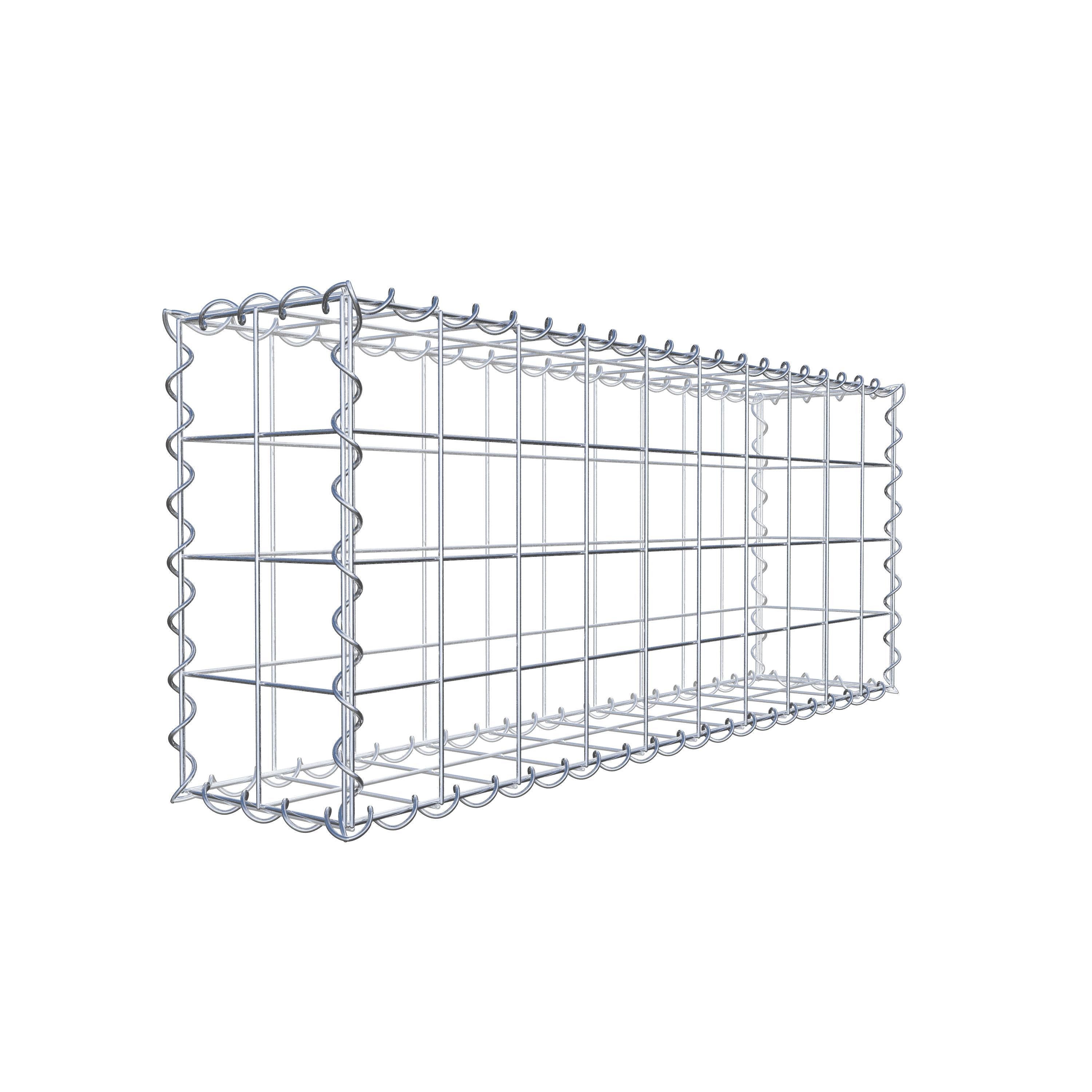 Gabion 100 cm x 40 cm x 20 cm (L x H x D), maskestørrelse 10 cm x 10 cm, spiral