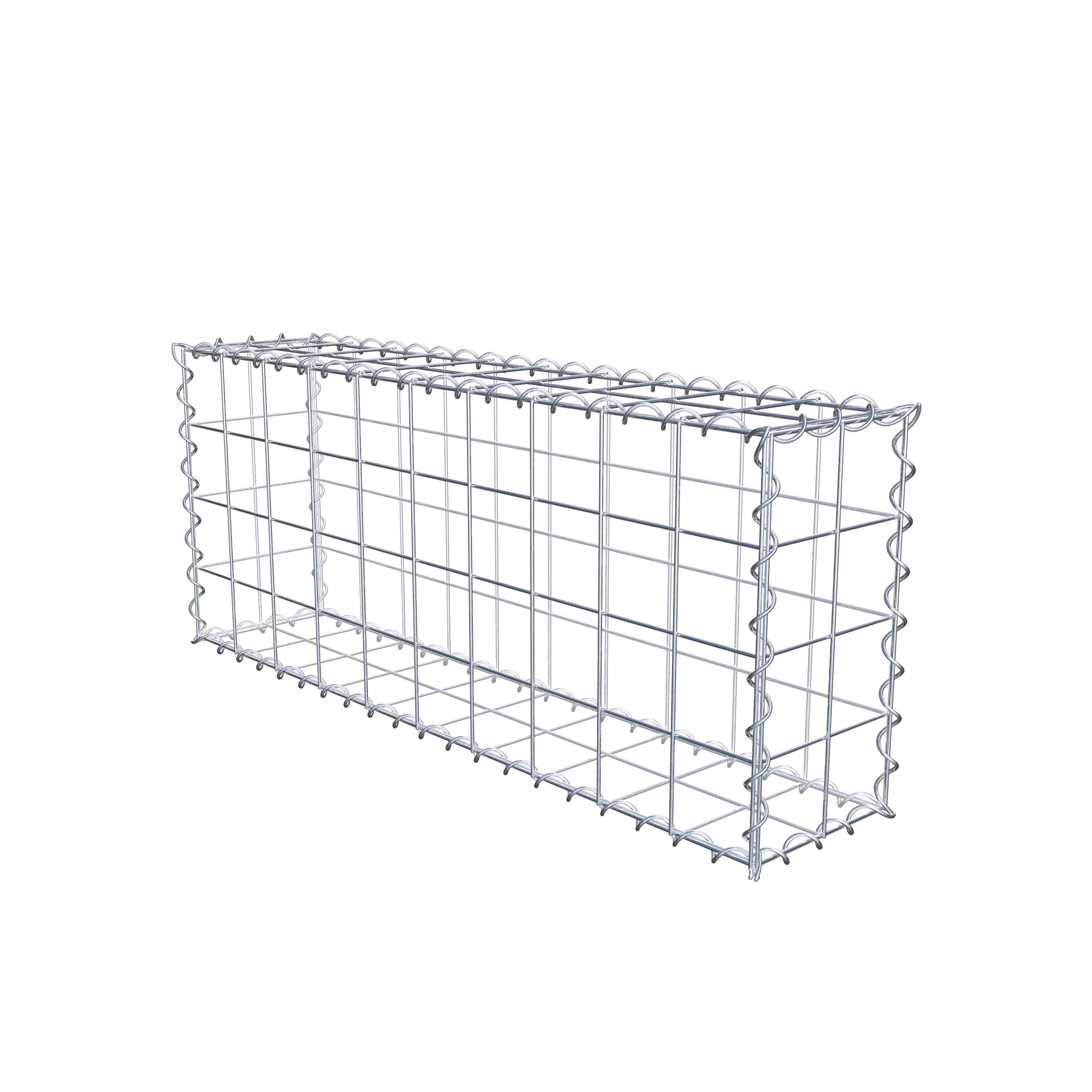 Gabion 100 cm x 40 cm x 20 cm (L x H x D), maskstorlek 10 cm x 10 cm, spiral