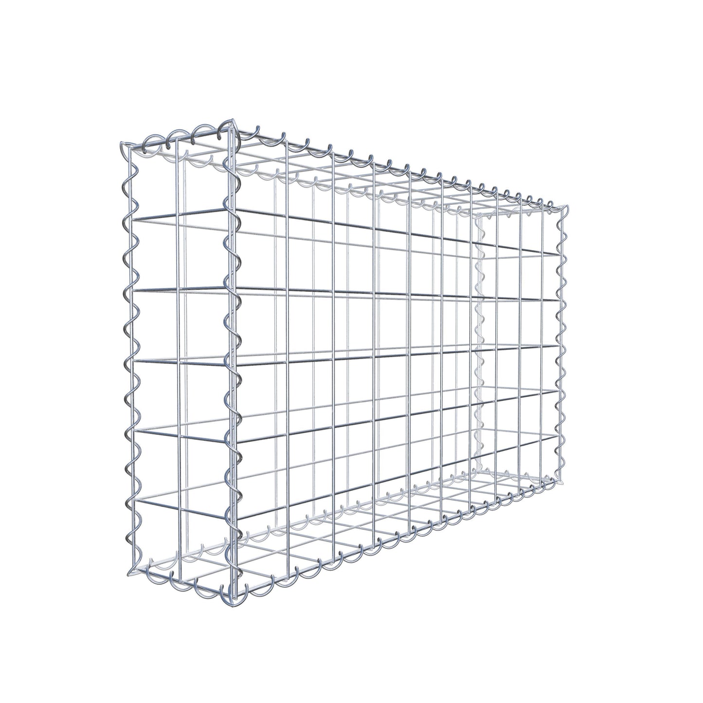 Gabião 100 cm x 60 cm x 20 cm (C x A x P), malhagem 10 cm x 10 cm, espiral