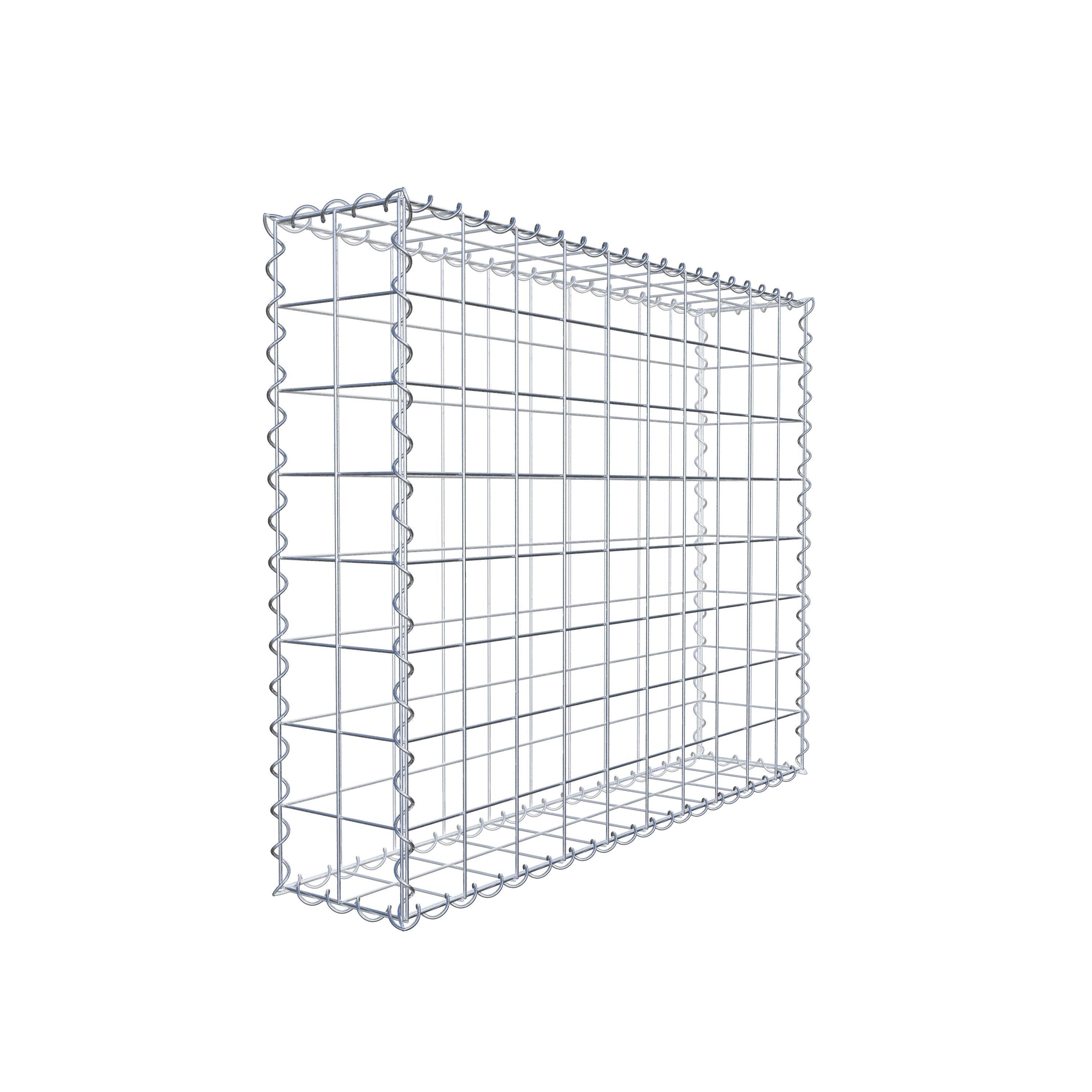 Gabion 100 cm x 80 cm x 20 cm (L x H x D), maskstorlek 10 cm x 10 cm, spiral