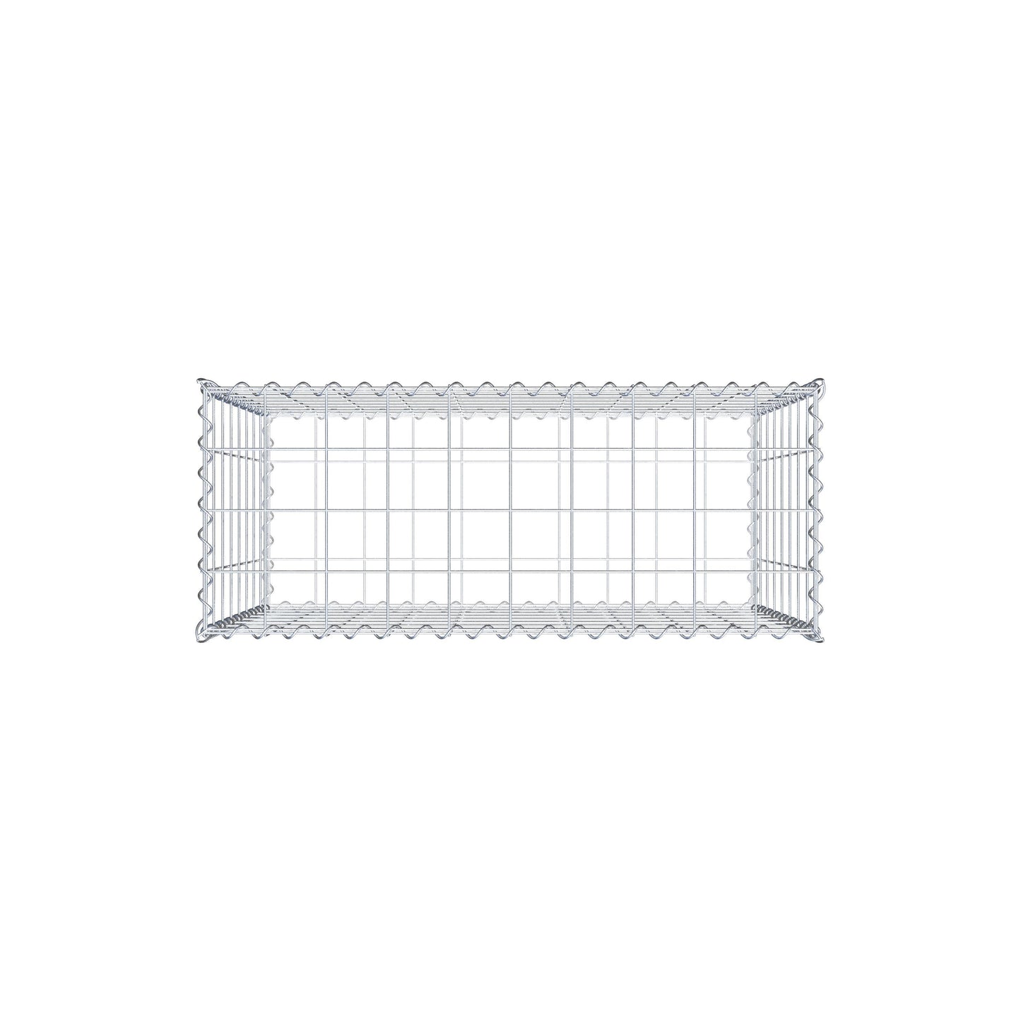 Schanskorf 100 cm x 80 cm x 40 cm (L x H x D), maaswijdte 10 cm x 10 cm, spiraalvormig