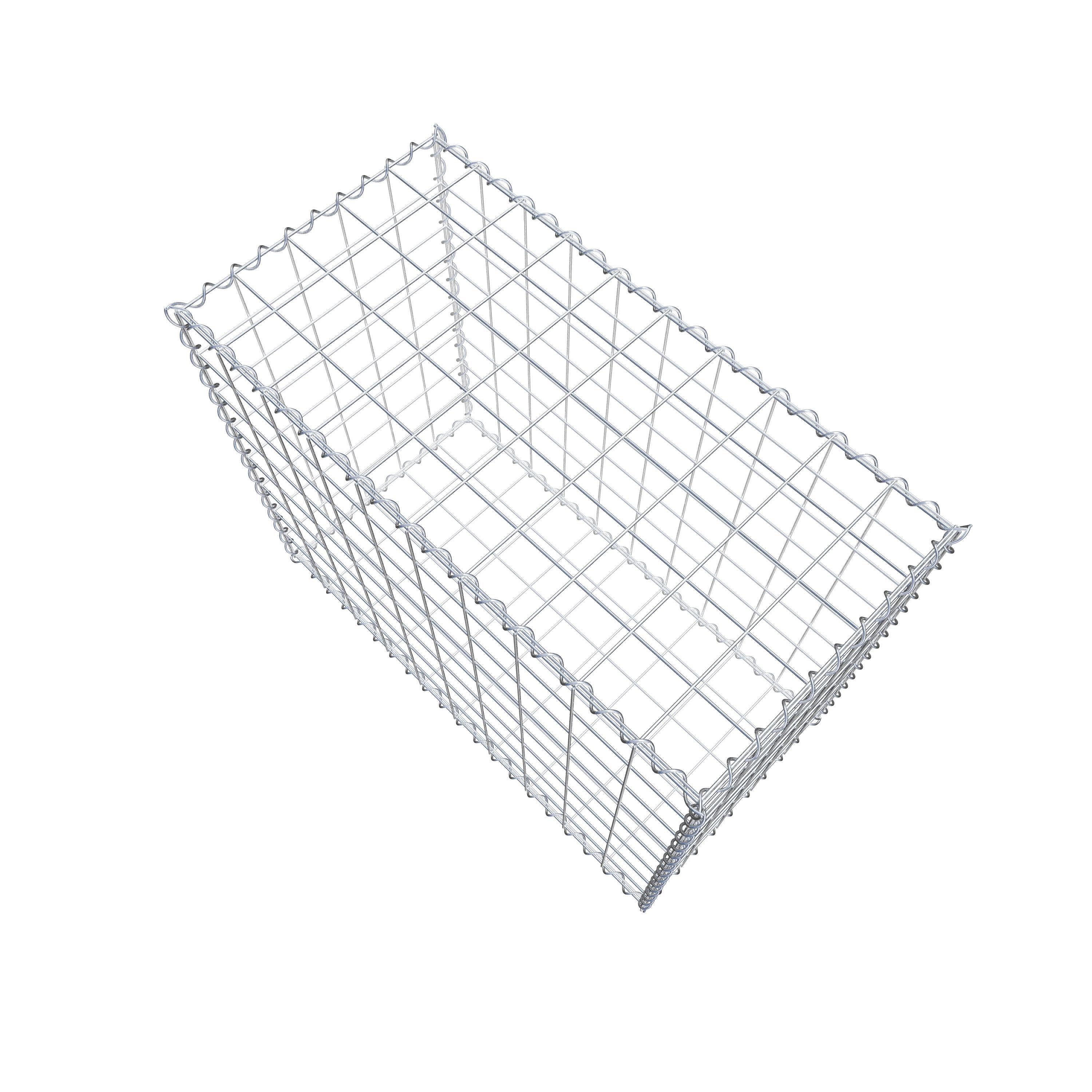 Gabion 100 cm x 80 cm x 50 cm (L x H x D), maskestørrelse 10 cm x 10 cm, spiral