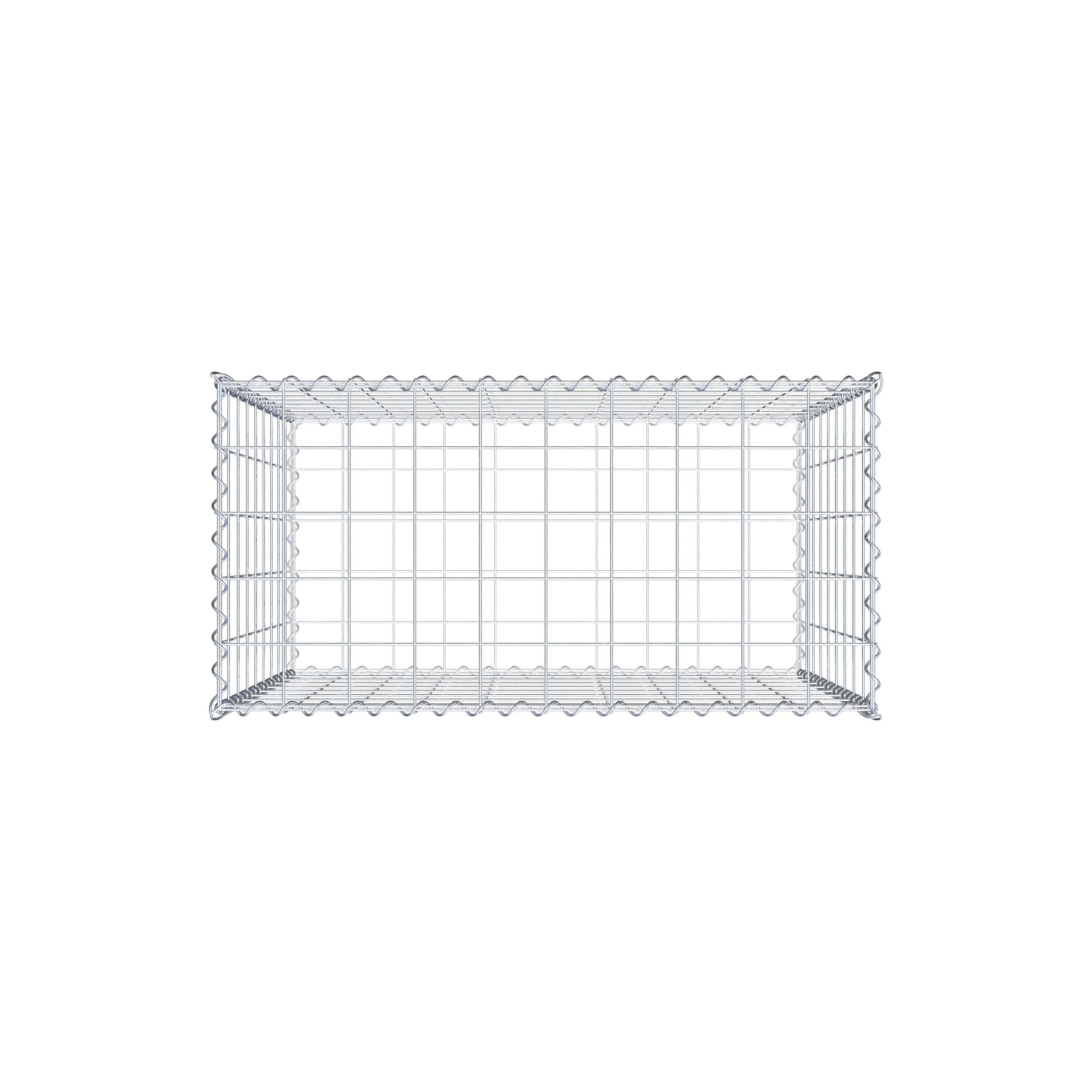 Gabion 100 cm x 90 cm x 50 cm (L x H x D), maskestørrelse 10 cm x 10 cm, spiral