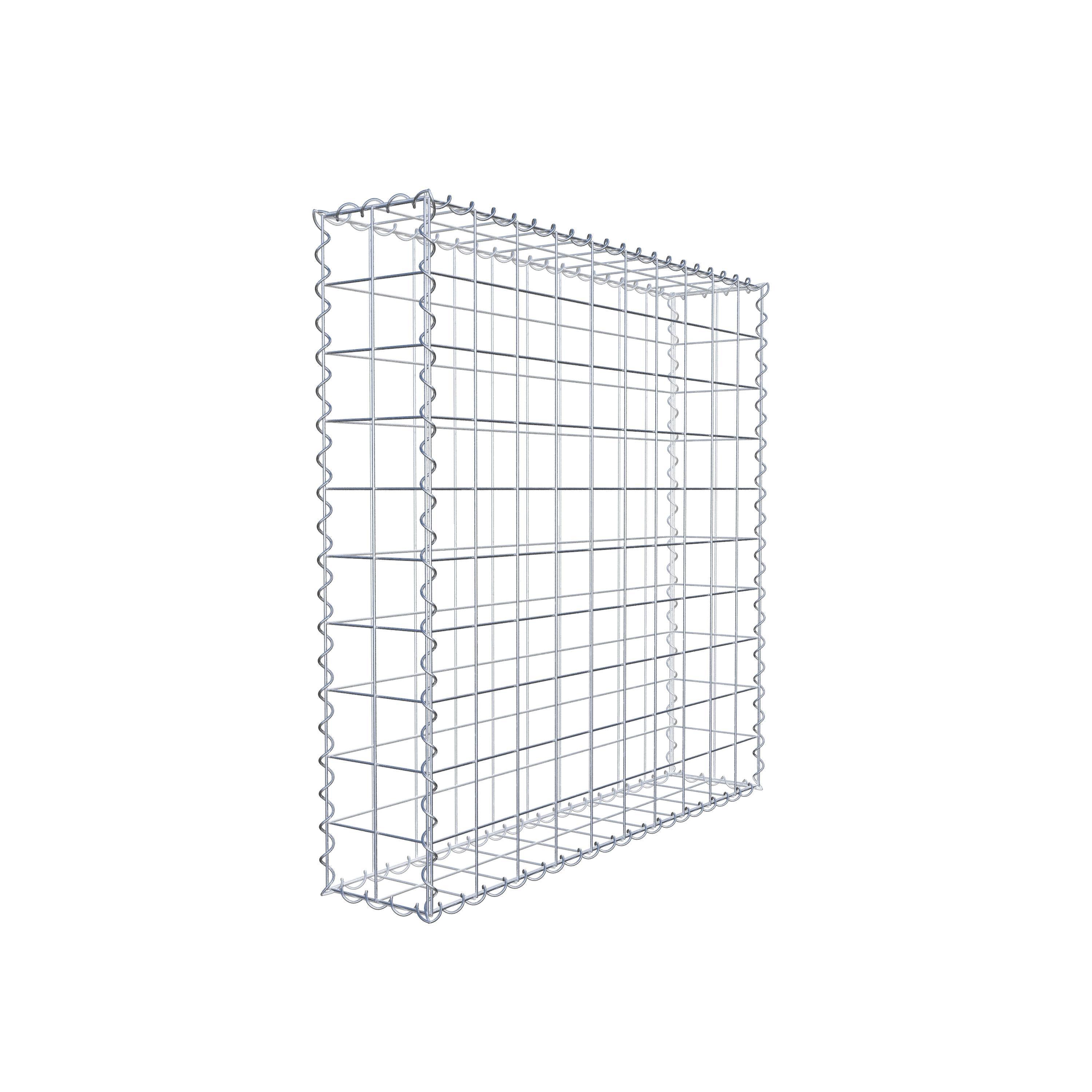 Gabion 100 cm x 100 cm x 20 cm (L x H x D), maskstorlek 10 cm x 10 cm, spiral