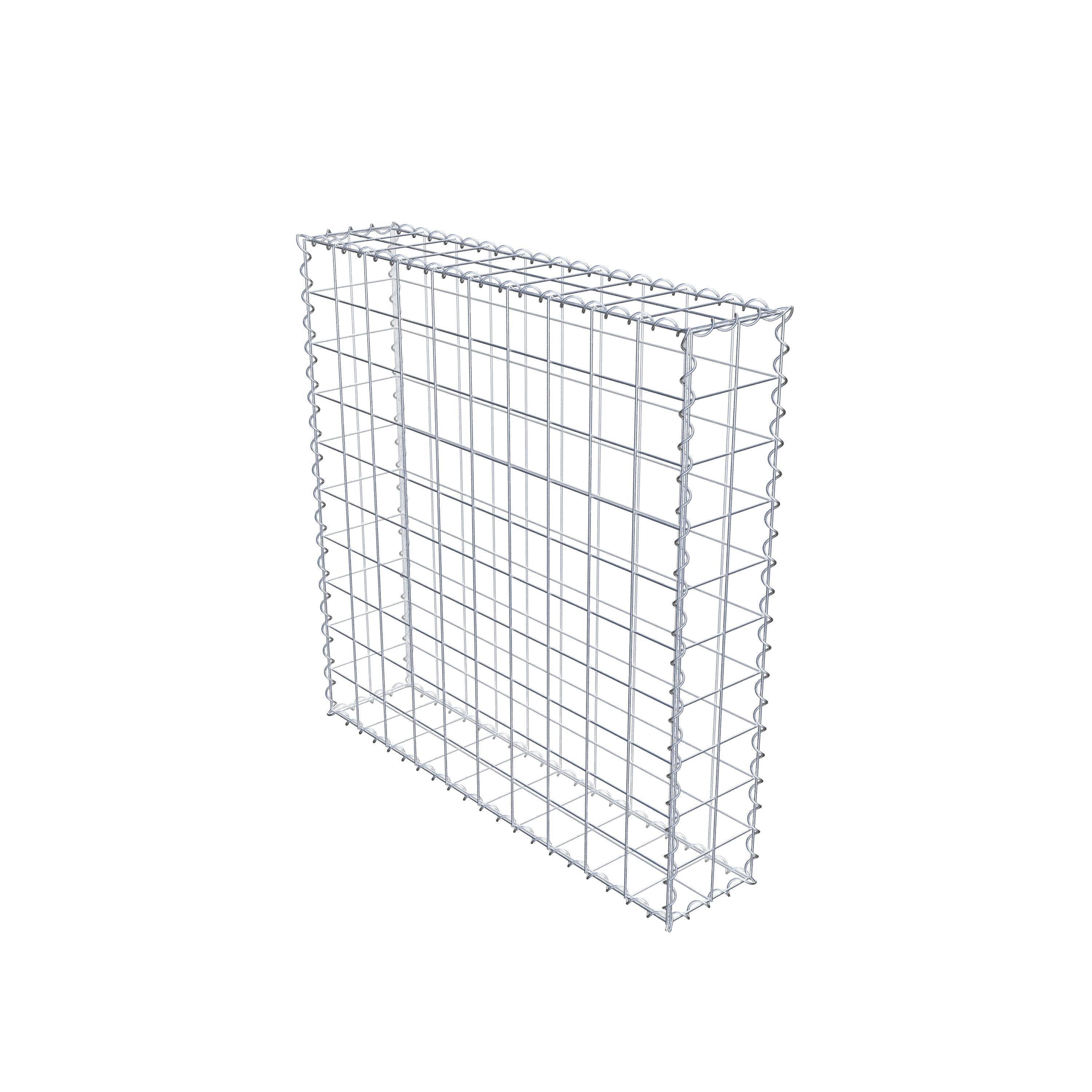 Gabion 100 cm x 100 cm x 20 cm (L x H x D), maskstorlek 10 cm x 10 cm, spiral