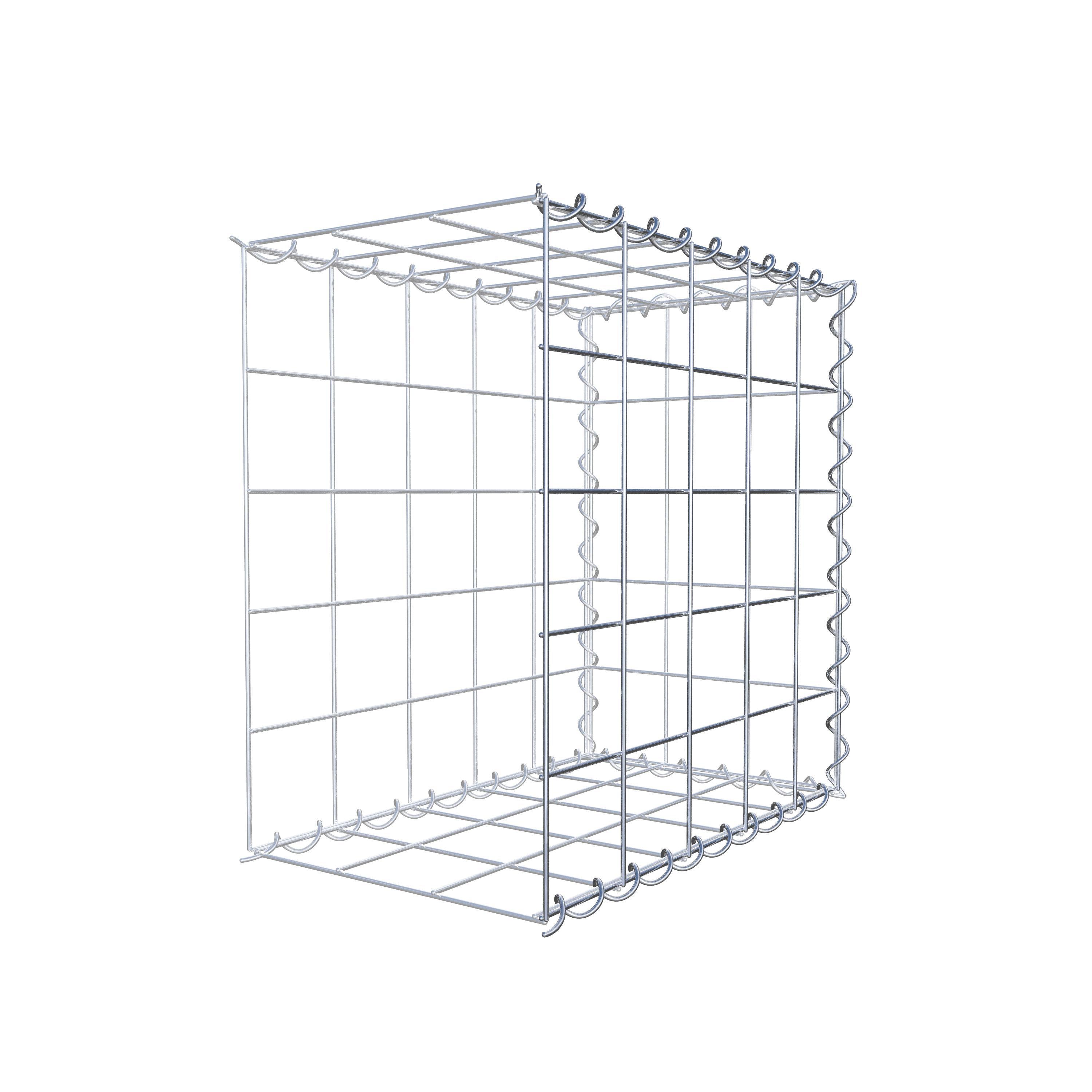 Gabion rapporté type 2 50 cm x 50 cm x 30 cm (L x H x P), mailles 10 cm x 10 cm, spirale