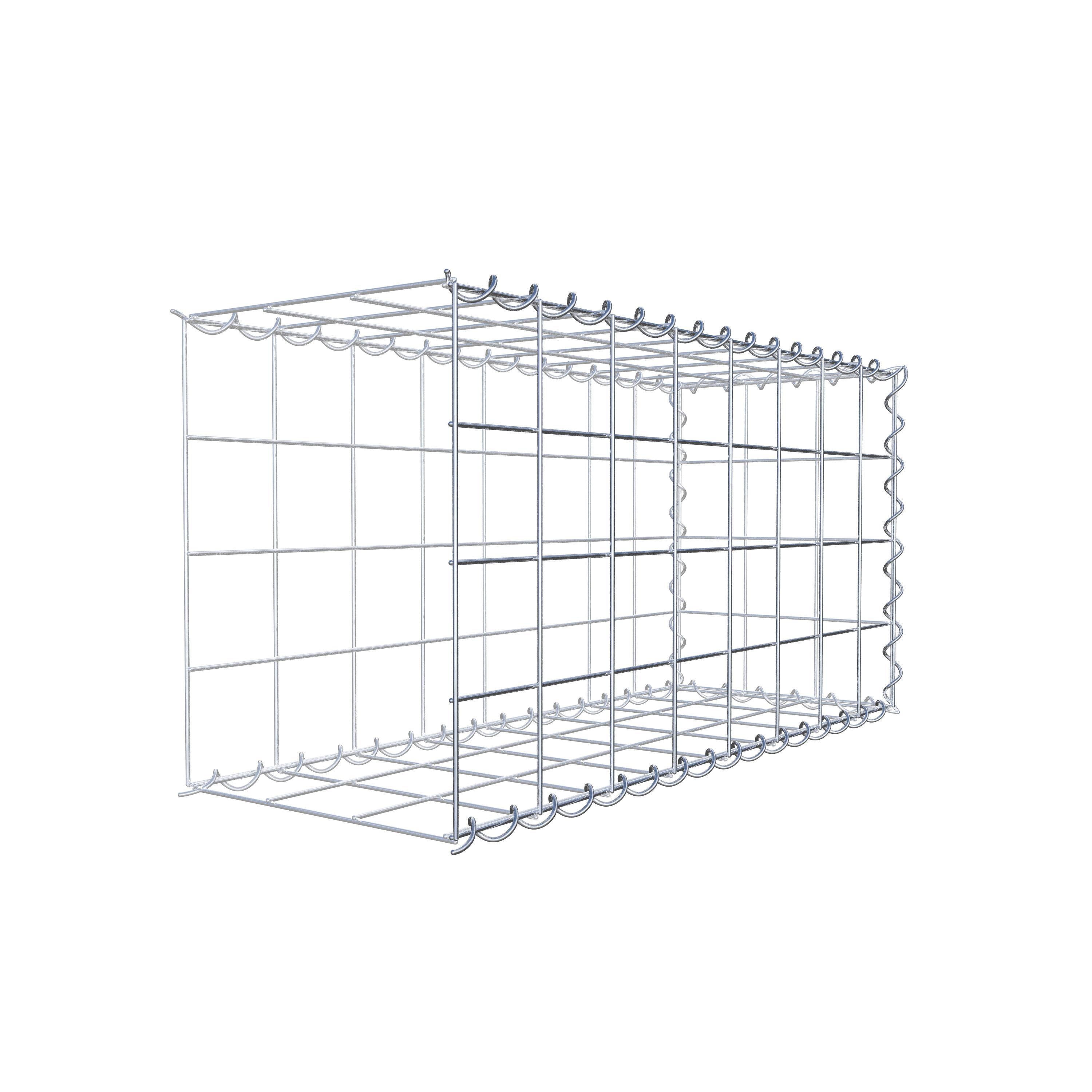 Add-on schanskorf type 2 80 cm x 40 cm x 30 cm (L x H x D), maaswijdte 10 cm x 10 cm, spiraalvormig