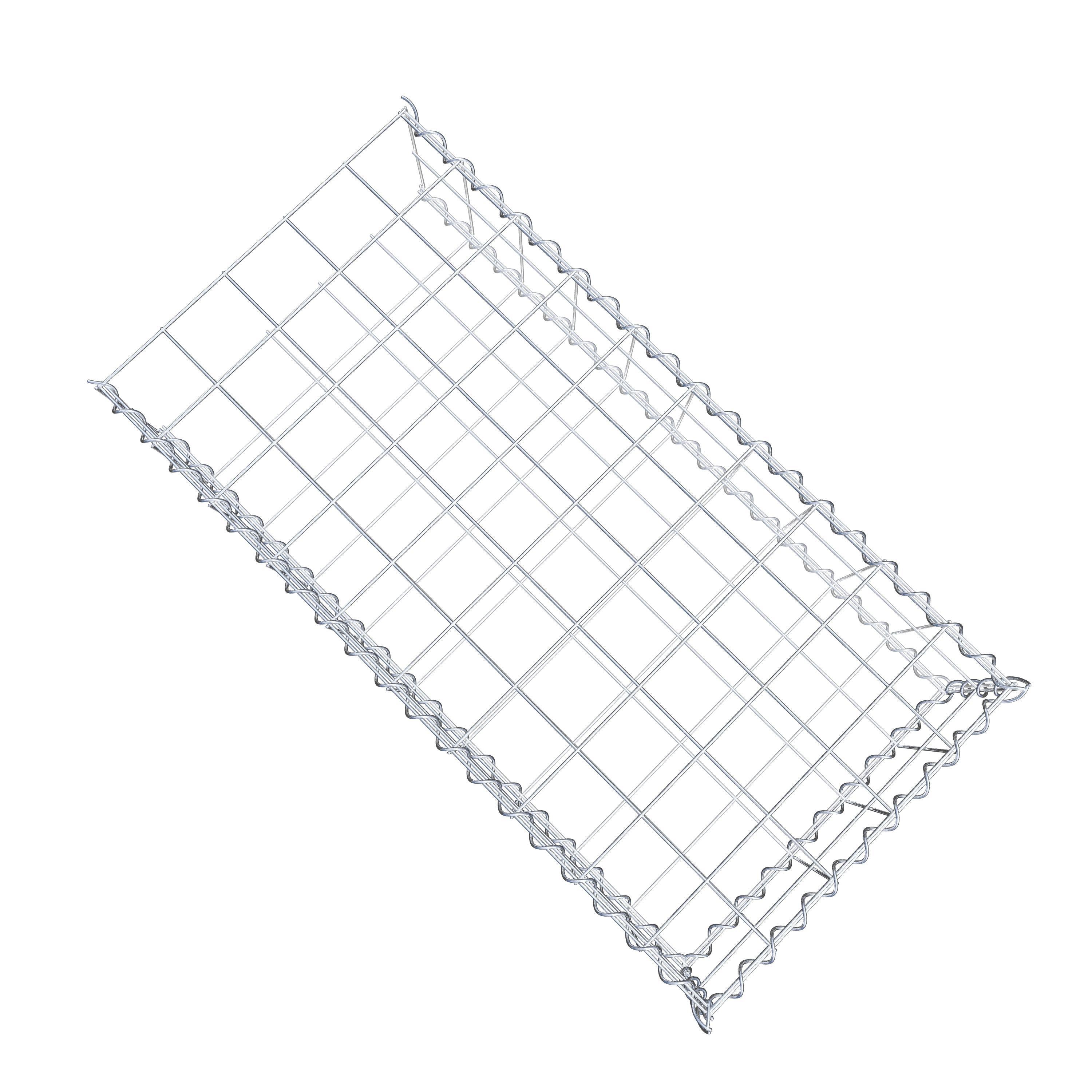 Opvokset gabion type 2 100 cm x 20 cm x 50 cm (L x H x D), maskestørrelse 10 cm x 10 cm, spiral