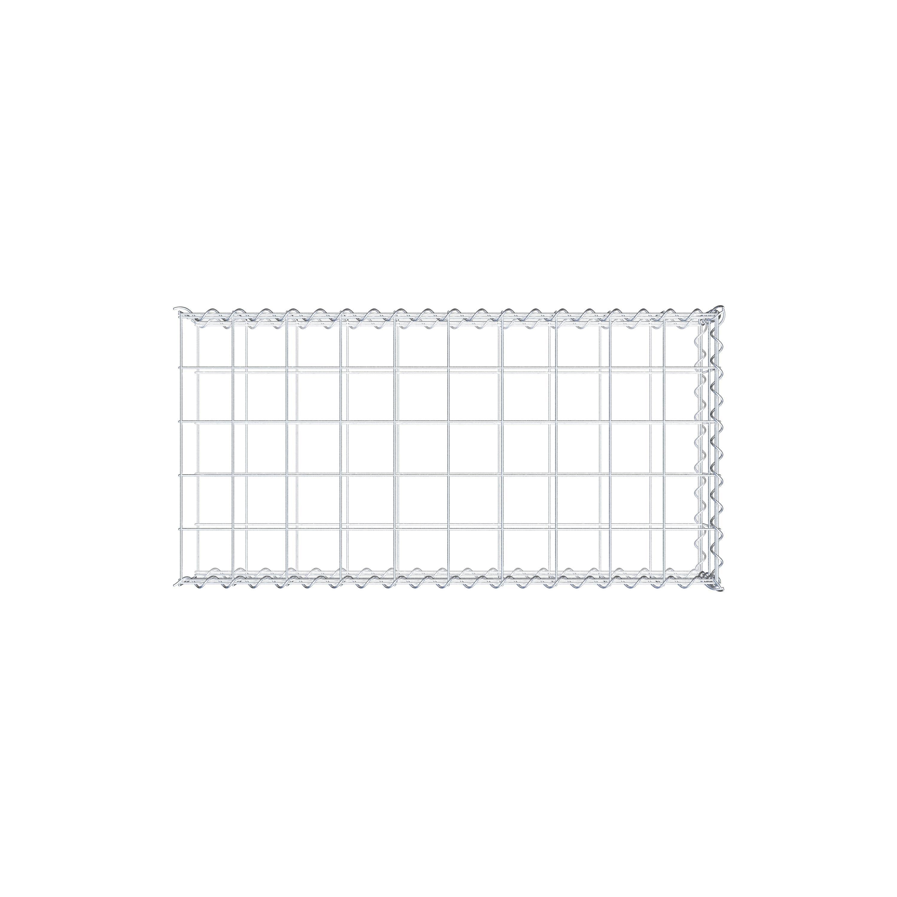 Gabion rapporté type 2 100 cm x 20 cm x 50 cm (L x H x P), mailles 10 cm x 10 cm, spirale