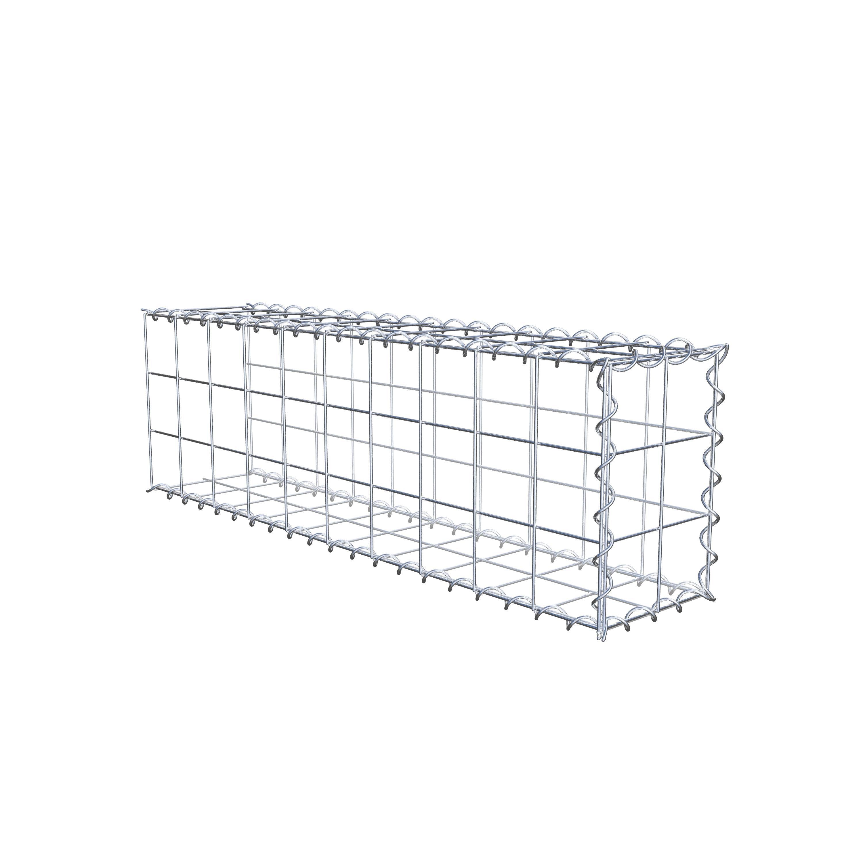 Gabion rapporté type 2 100 cm x 30 cm x 20 cm (L x H x P), mailles 10 cm x 10 cm, spirale