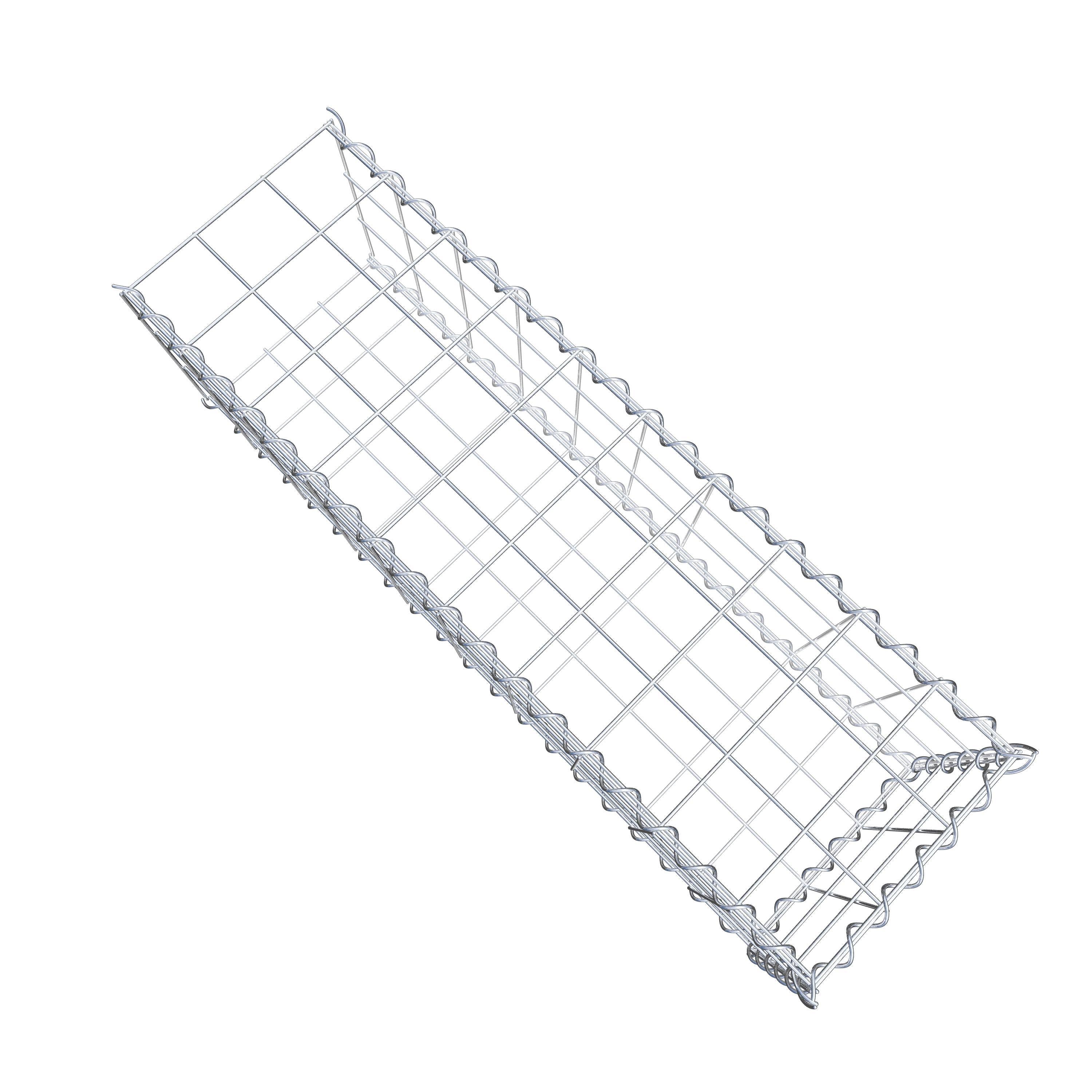 Opvokset gabion type 2 100 cm x 30 cm x 30 cm (L x H x D), maskestørrelse 10 cm x 10 cm, spiral