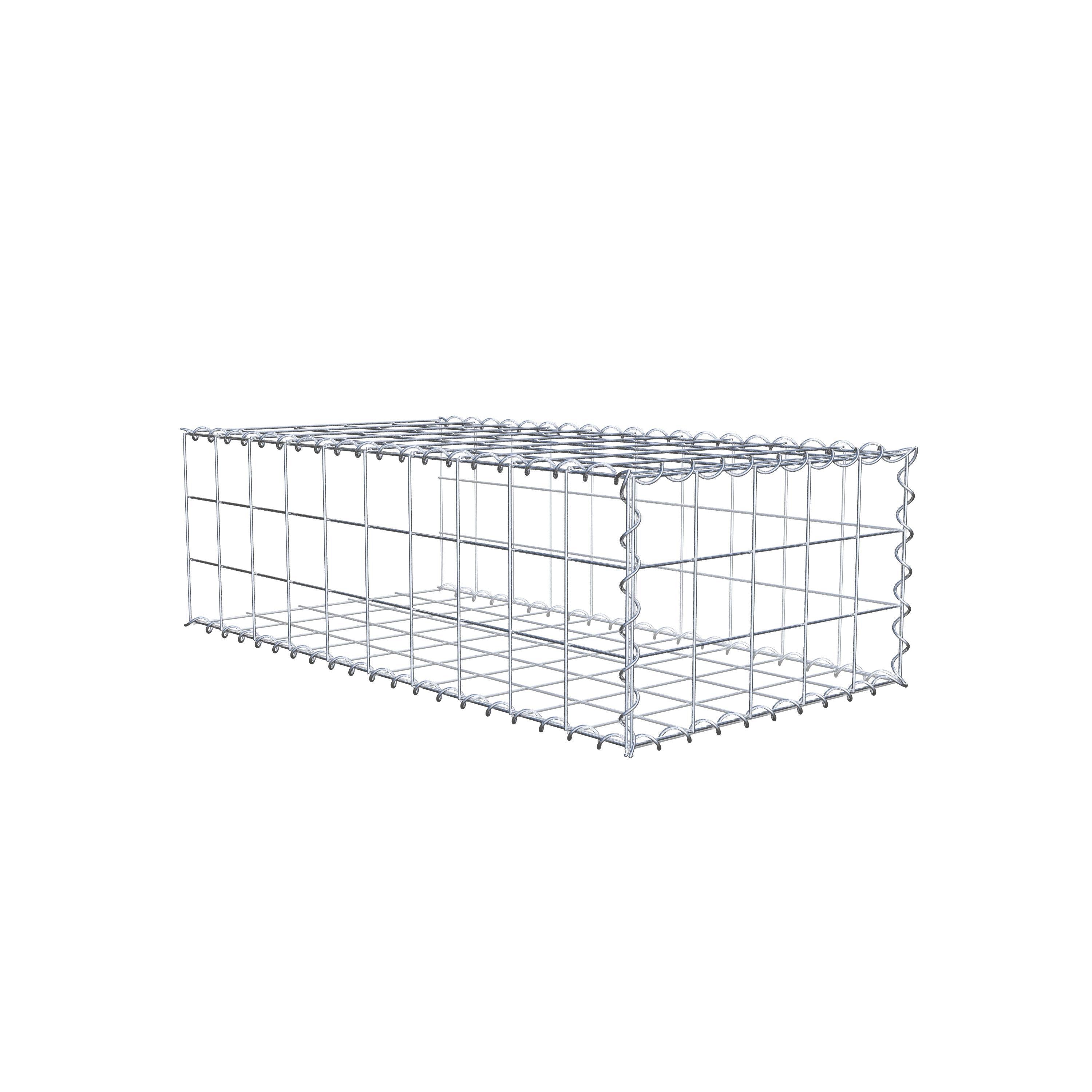 Extra gabion typ 2 100 cm x 30 cm x 50 cm (L x H x D), maskstorlek 10 cm x 10 cm, spiral