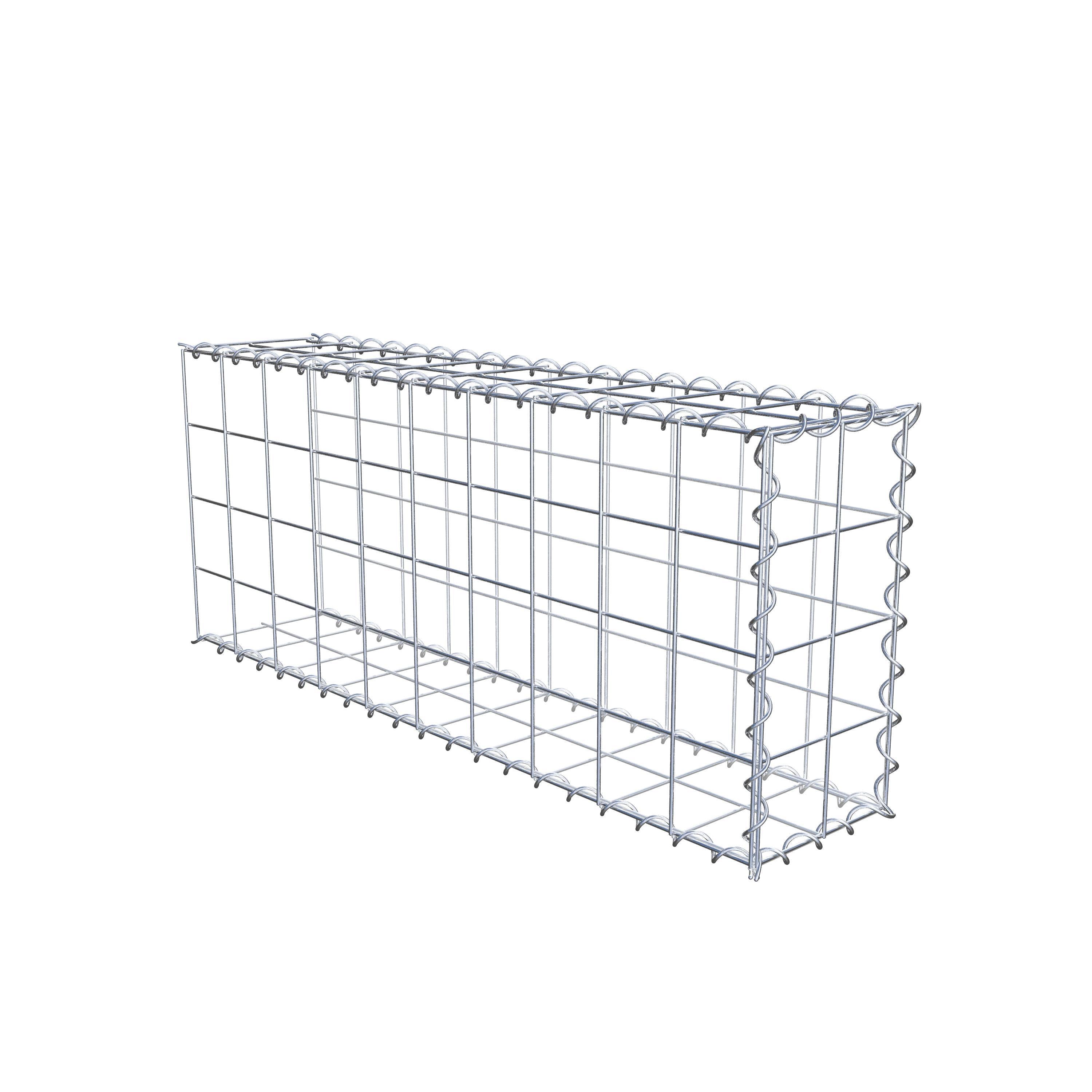 Gabion rapporté type 2 100 cm x 40 cm x 20 cm (L x H x P), mailles 10 cm x 10 cm, spirale