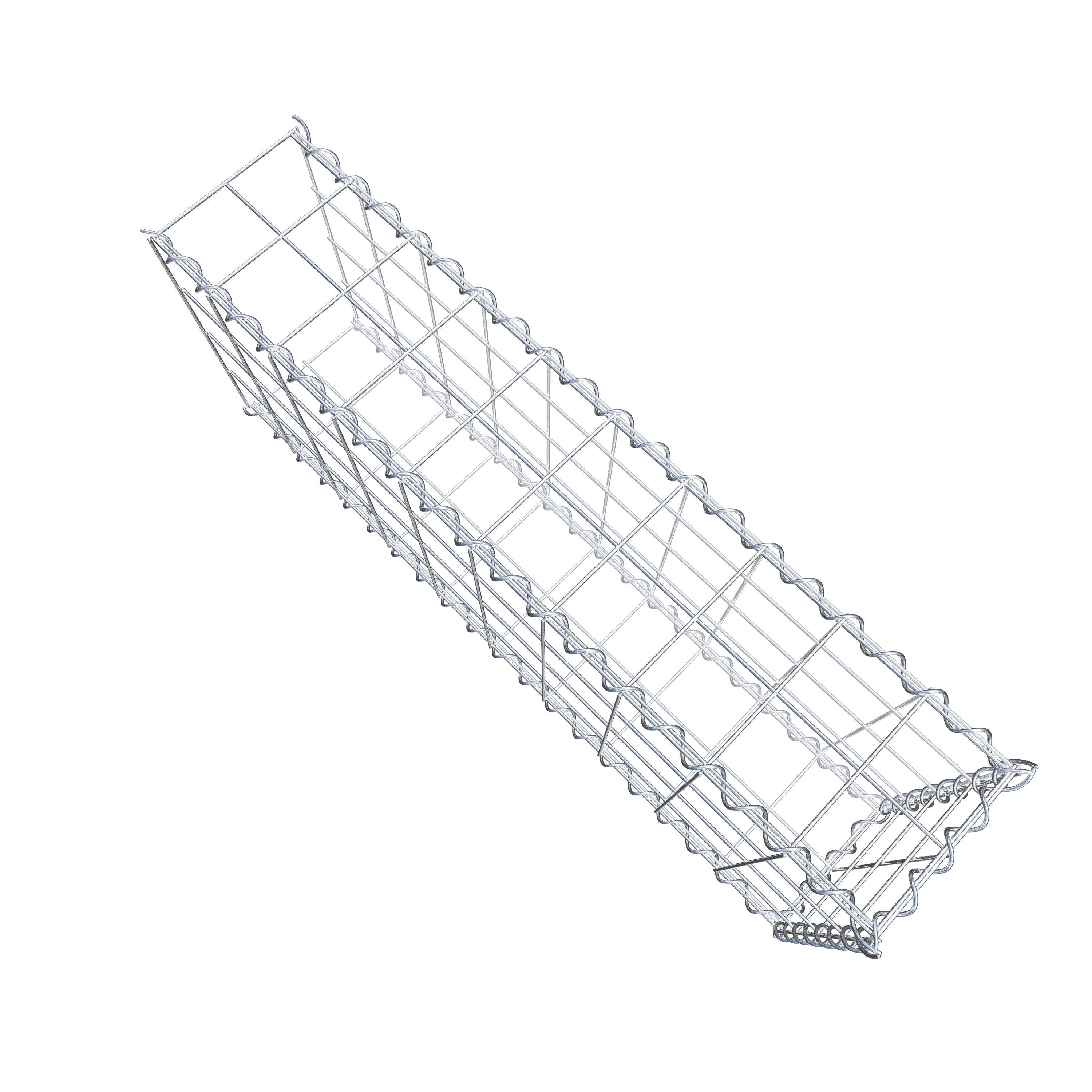 Aangegroeide schanskorf type 2 100 cm x 40 cm x 20 cm (L x H x D), maaswijdte 10 cm x 10 cm, spiraal