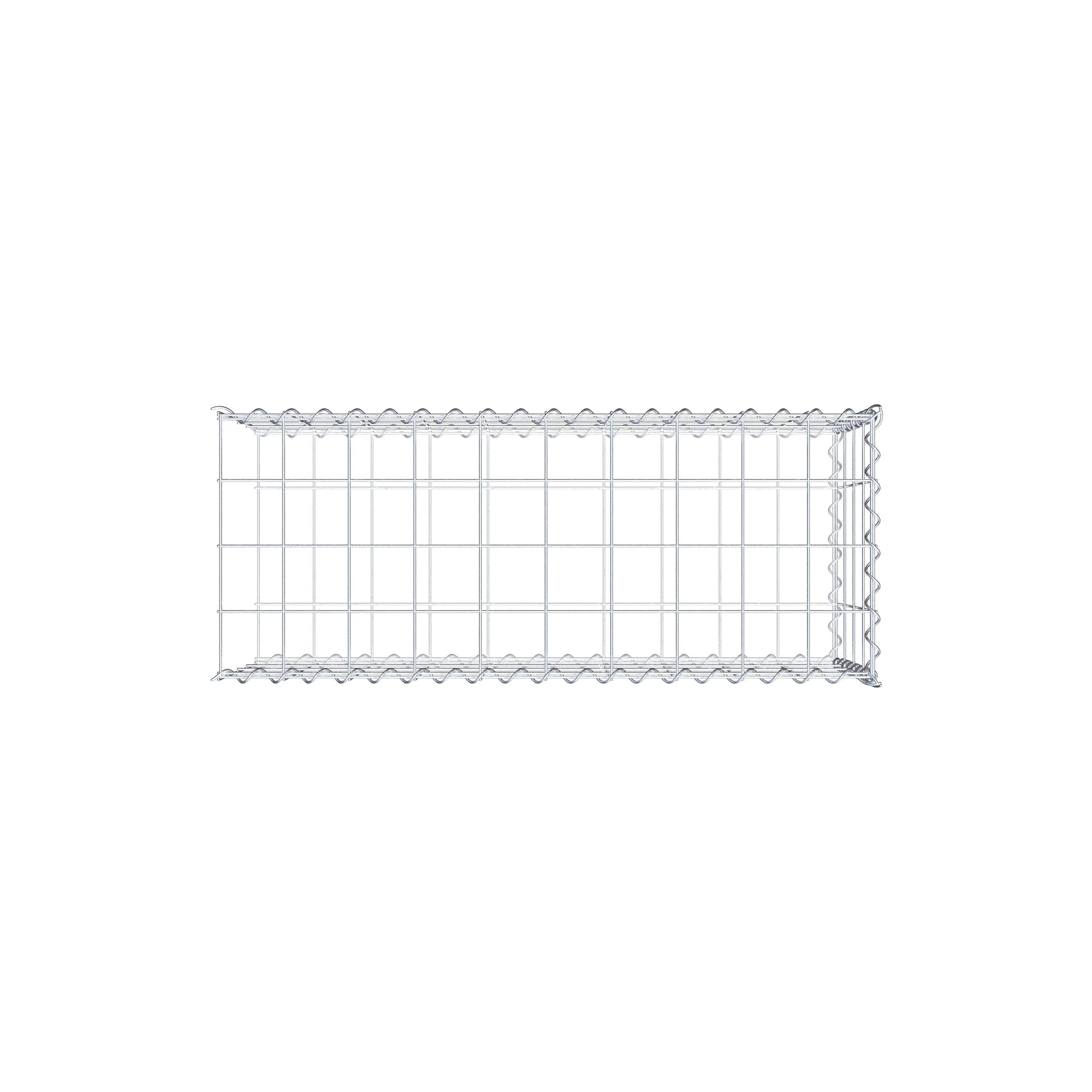 Gabion rapporté type 2 100 cm x 40 cm x 40 cm (L x H x P), mailles 10 cm x 10 cm, spirale