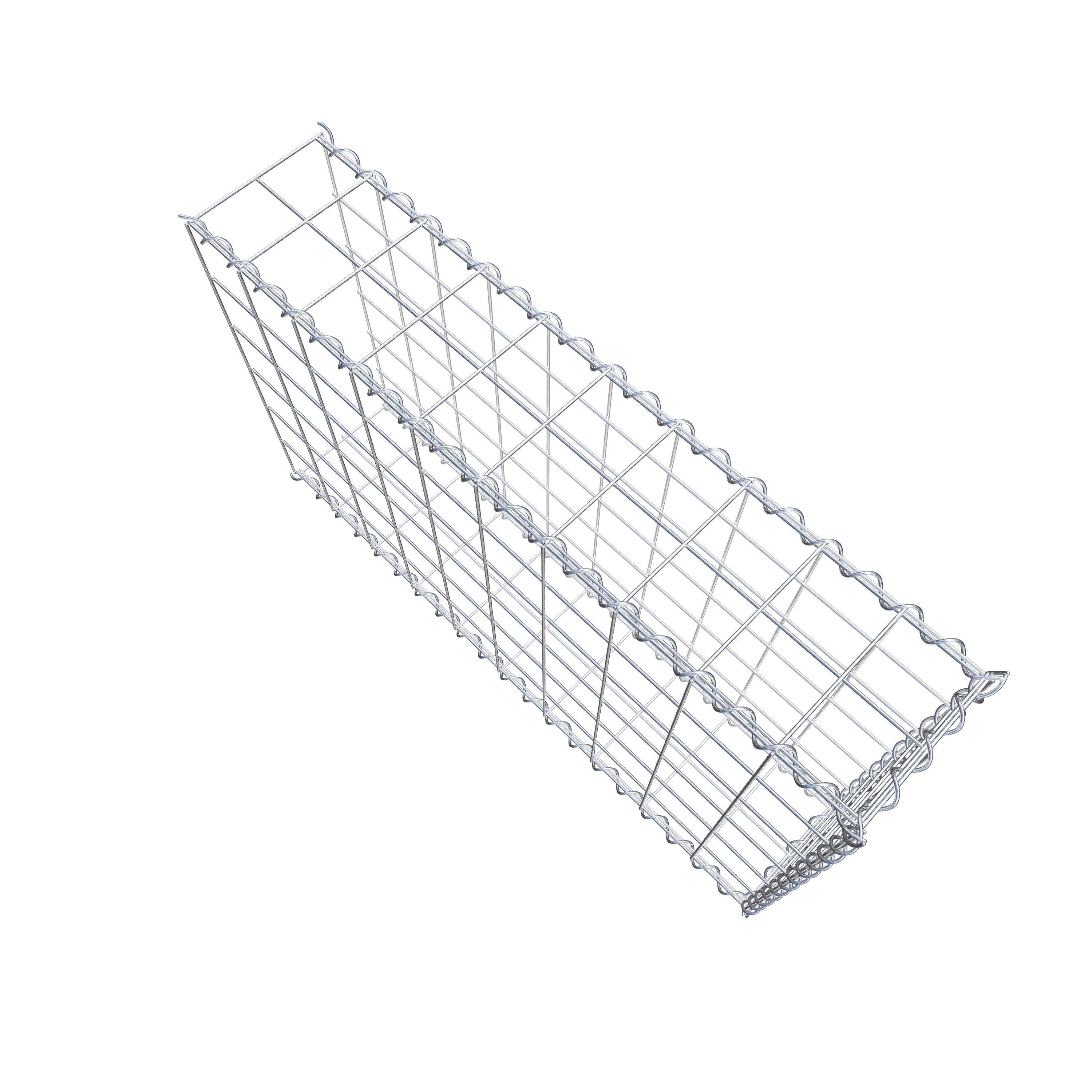 Gabion rapporté type 2 100 cm x 60 cm x 20 cm (L x H x P), mailles 10 cm x 10 cm, spirale