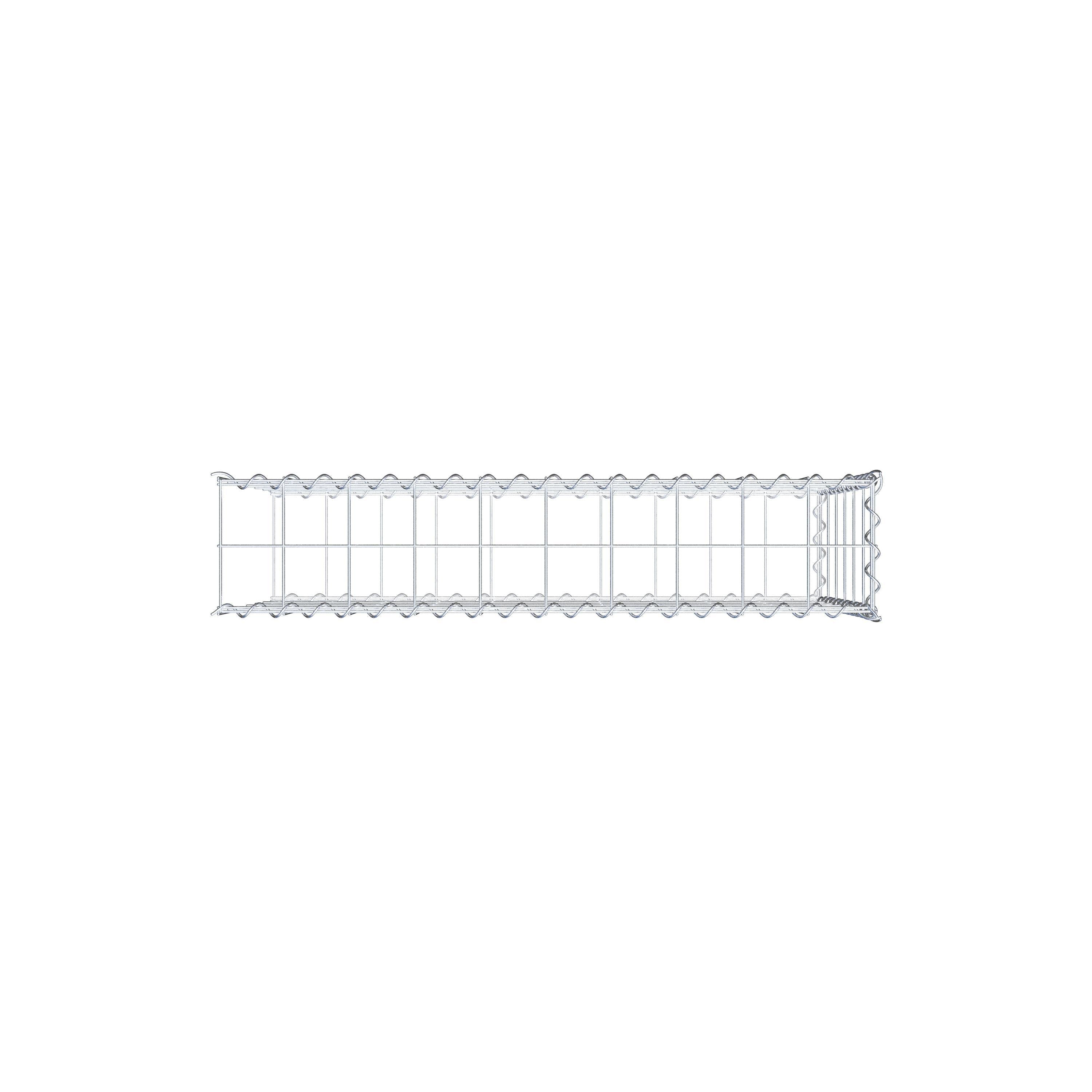 Add-on schanskorf type 2 100 cm x 60 cm x 20 cm (L x H x D), maaswijdte 10 cm x 10 cm, spiraal