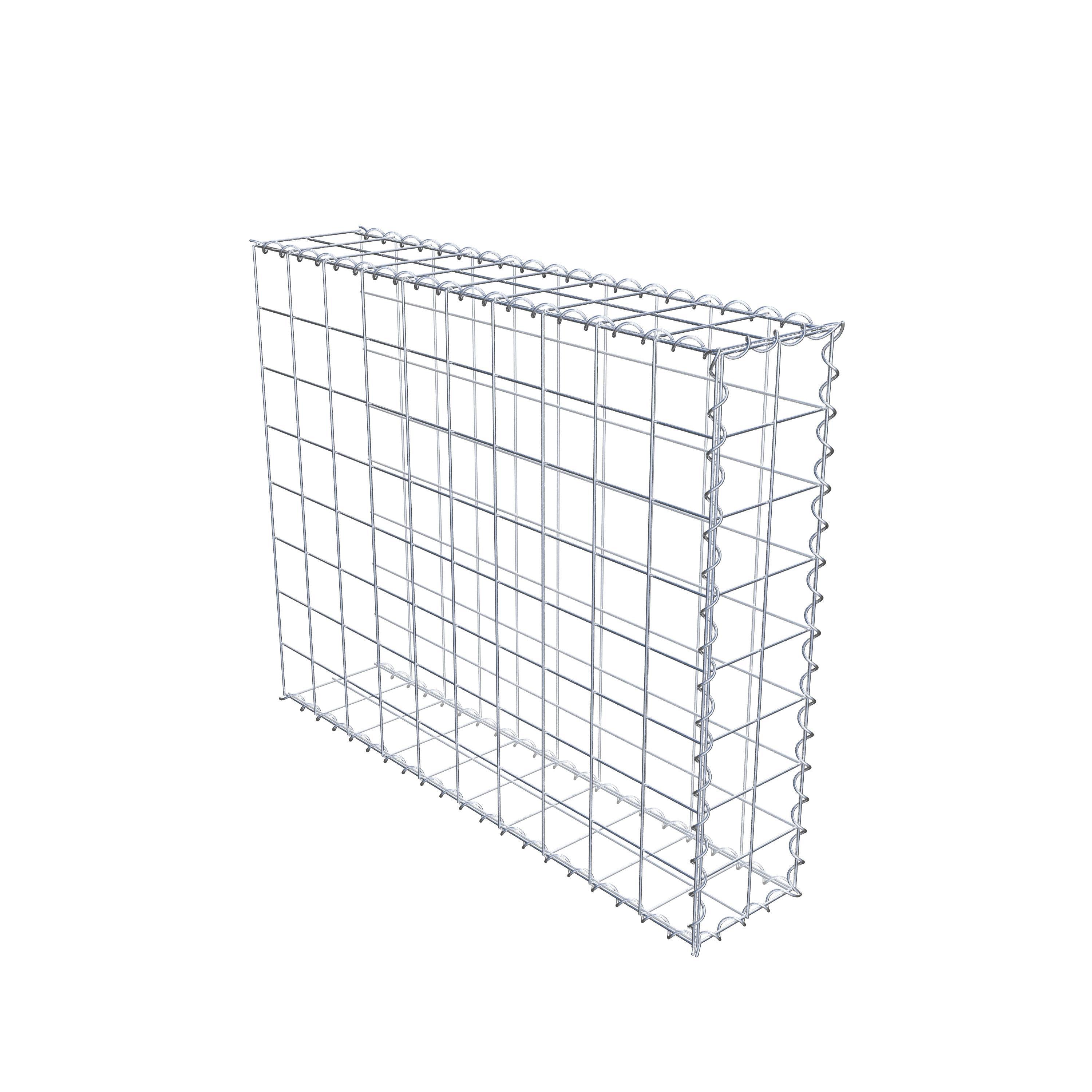 Gabion rapporté type 2 100 cm x 80 cm x 20 cm (L x H x P), mailles 10 cm x 10 cm, spirale