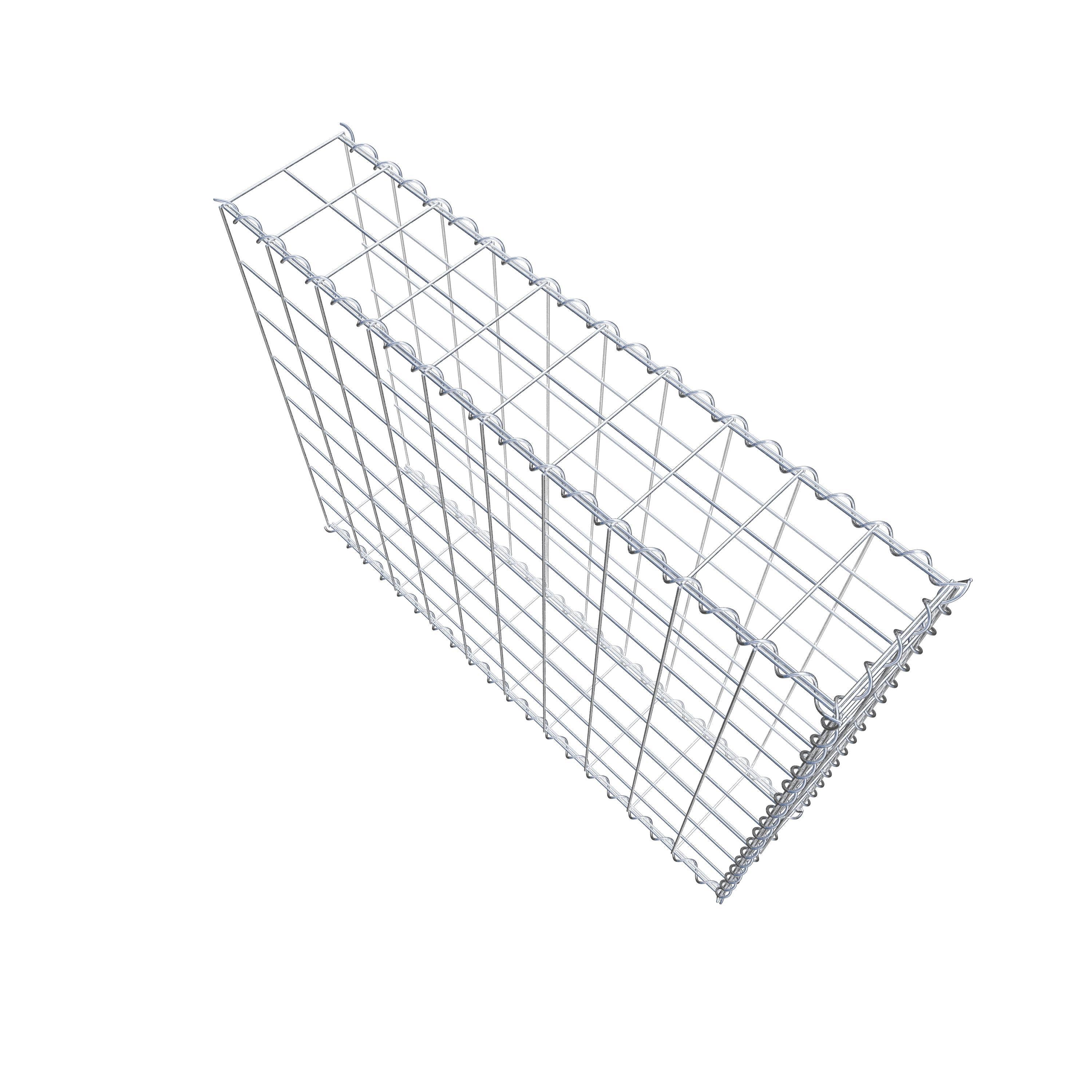 Opvokset gabion type 2 100 cm x 80 cm x 20 cm (L x H x D), maskestørrelse 10 cm x 10 cm, spiral