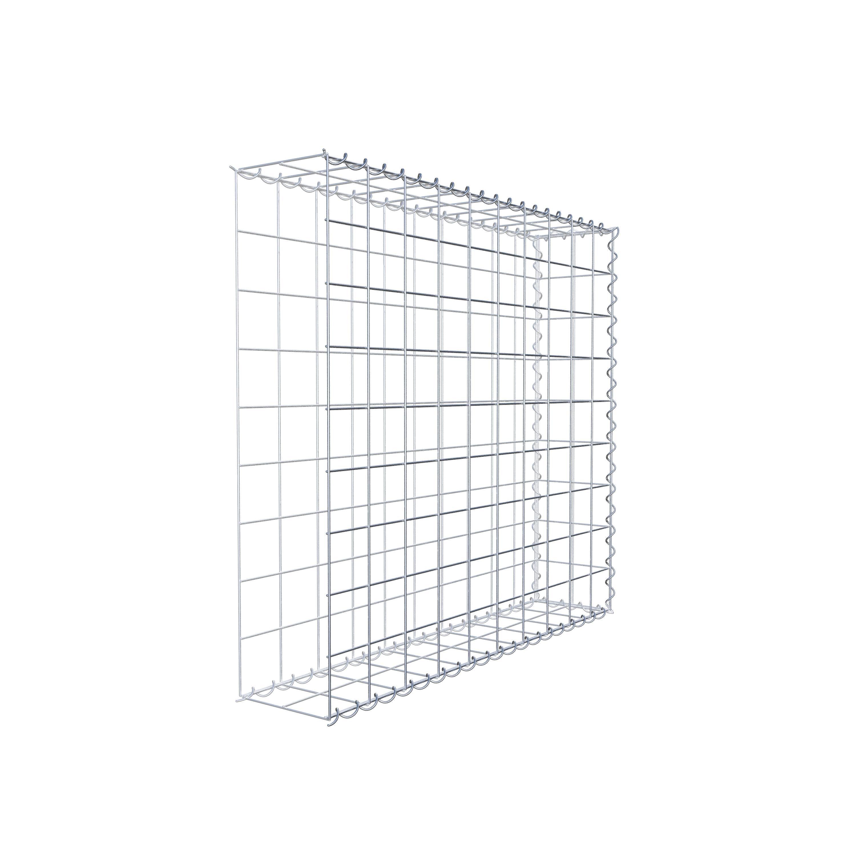 Gabião tipo 2 100 cm x 90 cm x 20 cm (C x A x P), malhagem 10 cm x 10 cm, espiral