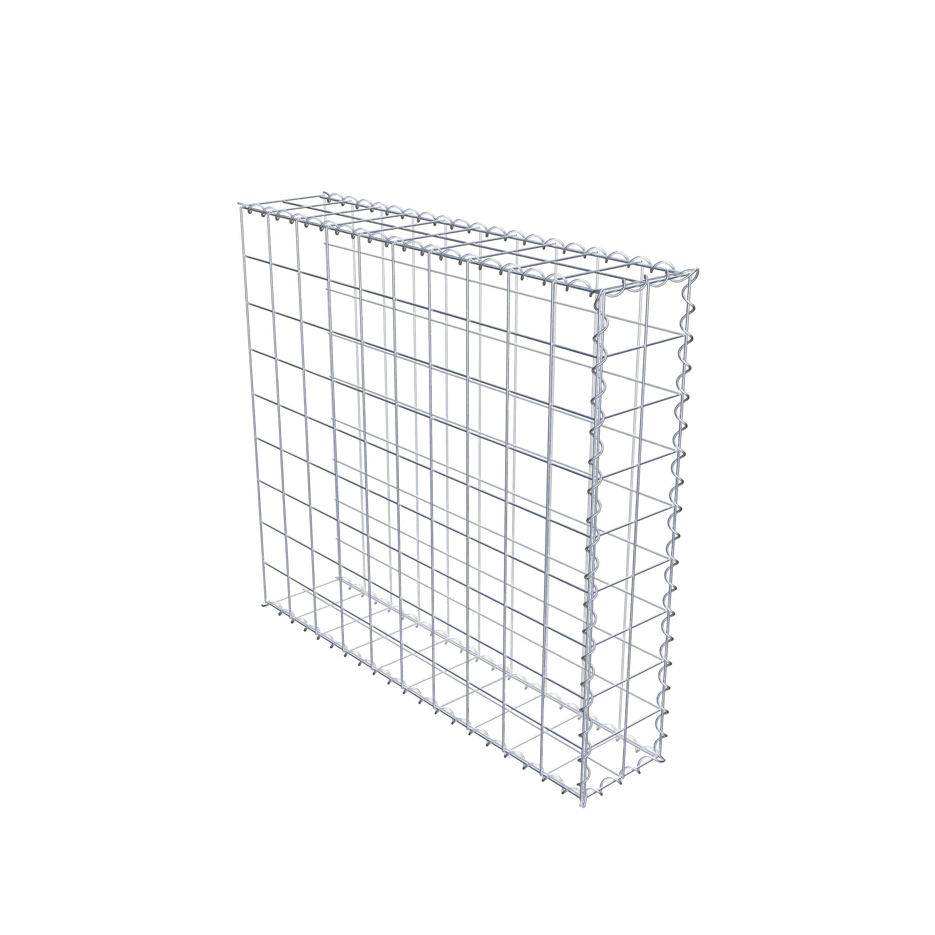 Gabion rapporté type 2 100 cm x 90 cm x 20 cm (L x H x P), mailles 10 cm x 10 cm, spirale