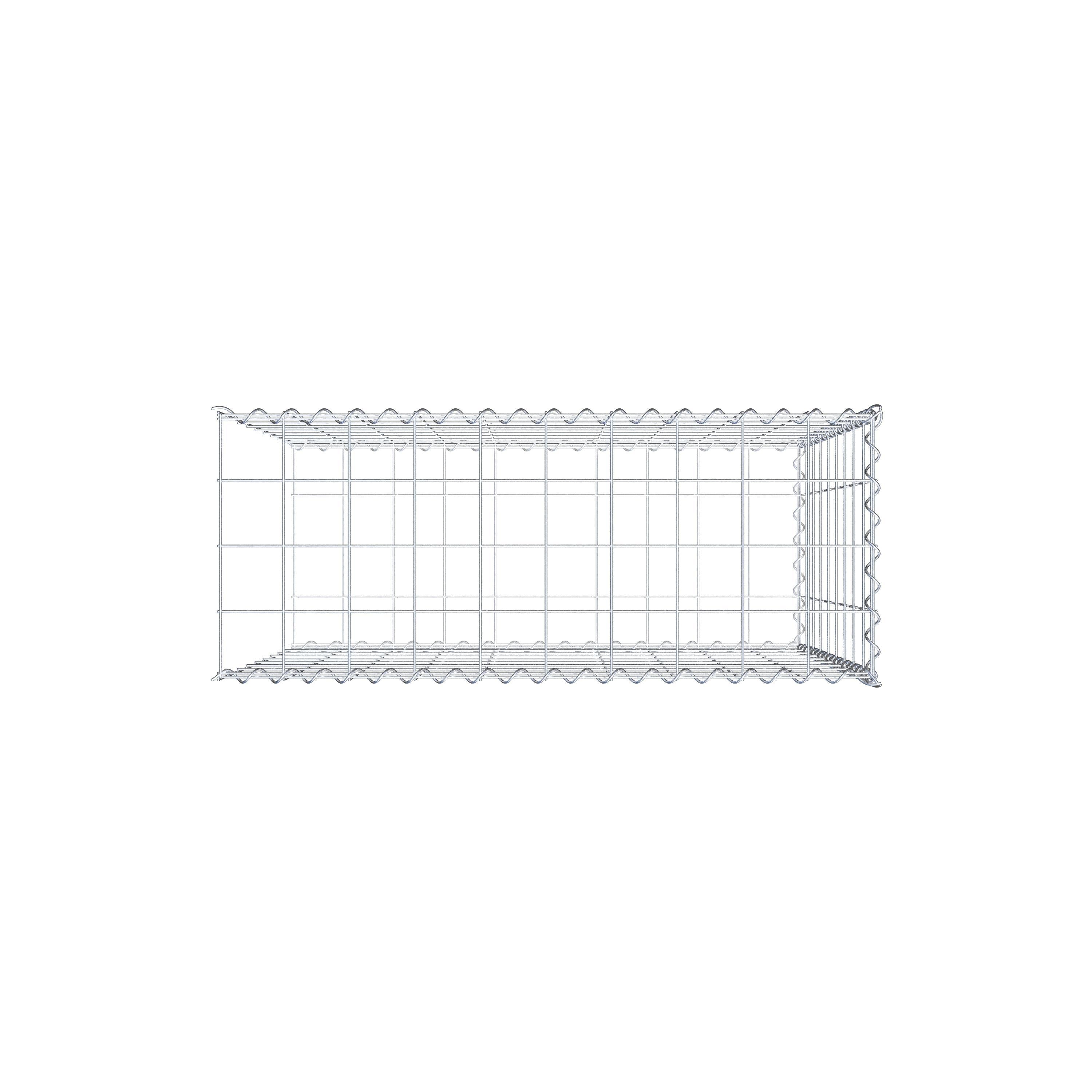 Gabião Tipo 2 100 cm x 90 cm x 40 cm (C x A x P), malhagem 10 cm x 10 cm, espiral