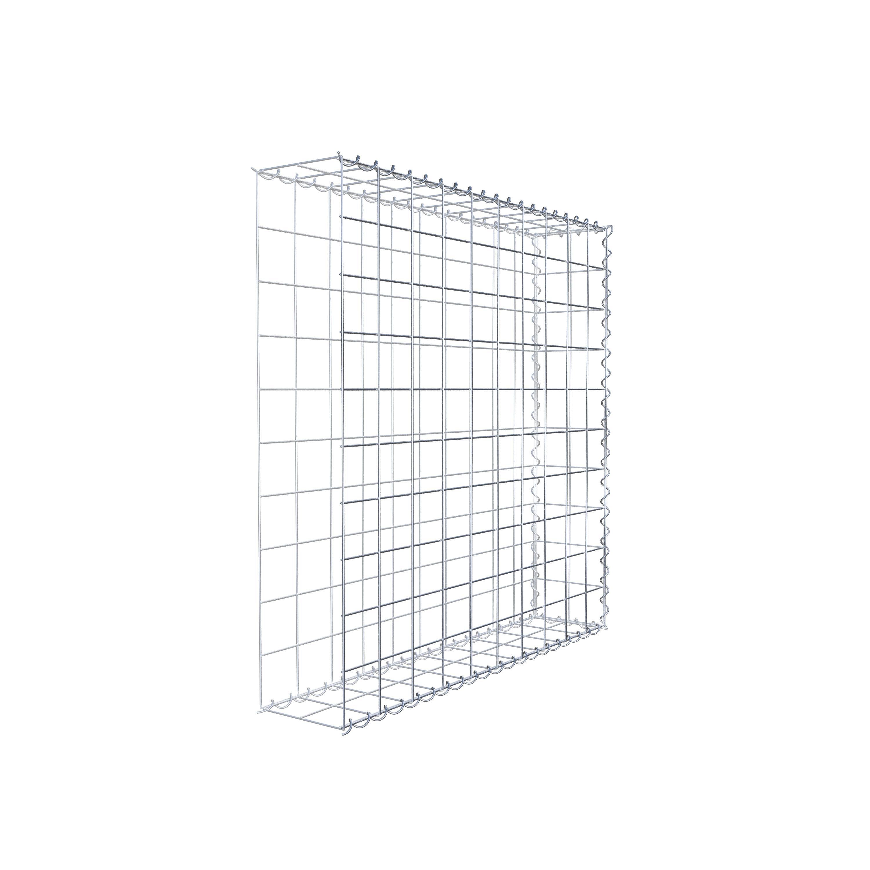 Gabion rapporté type 2 100 cm x 100 cm x 20 cm (L x H x P), mailles 10 cm x 10 cm, spirale