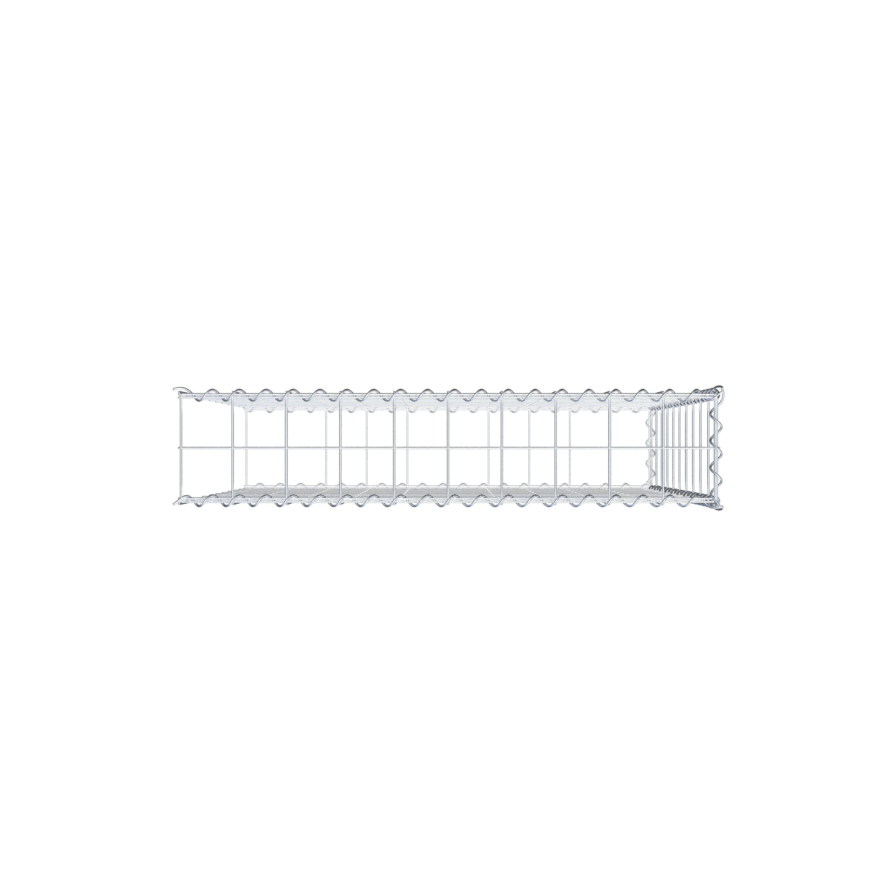 Add-on schanskorf type 2 100 cm x 100 cm x 20 cm (L x H x D), maaswijdte 10 cm x 10 cm, spiraal