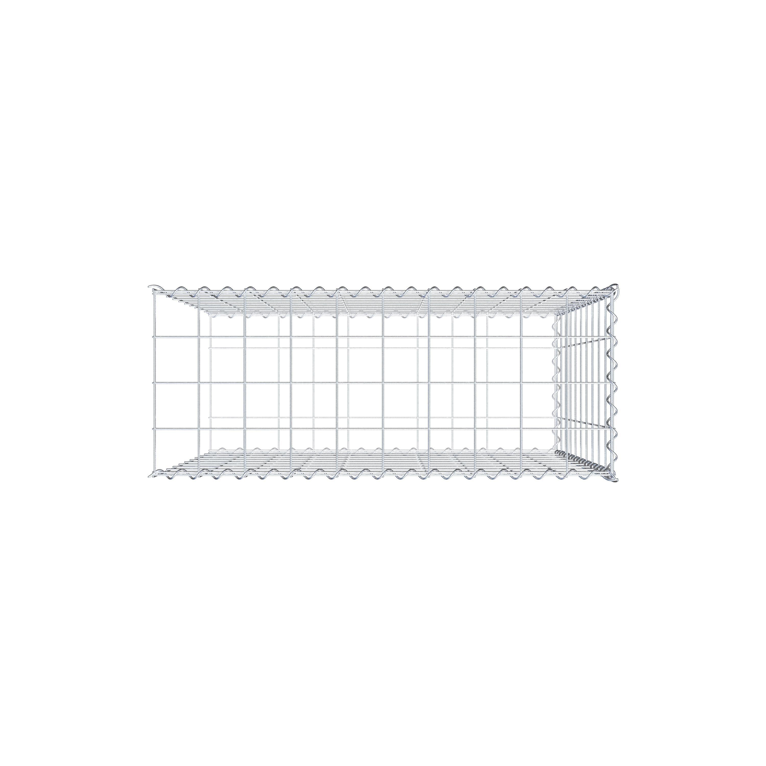 Add-on schanskorf type 2 100 cm x 100 cm x 40 cm (L x H x D), maaswijdte 10 cm x 10 cm, spiraal