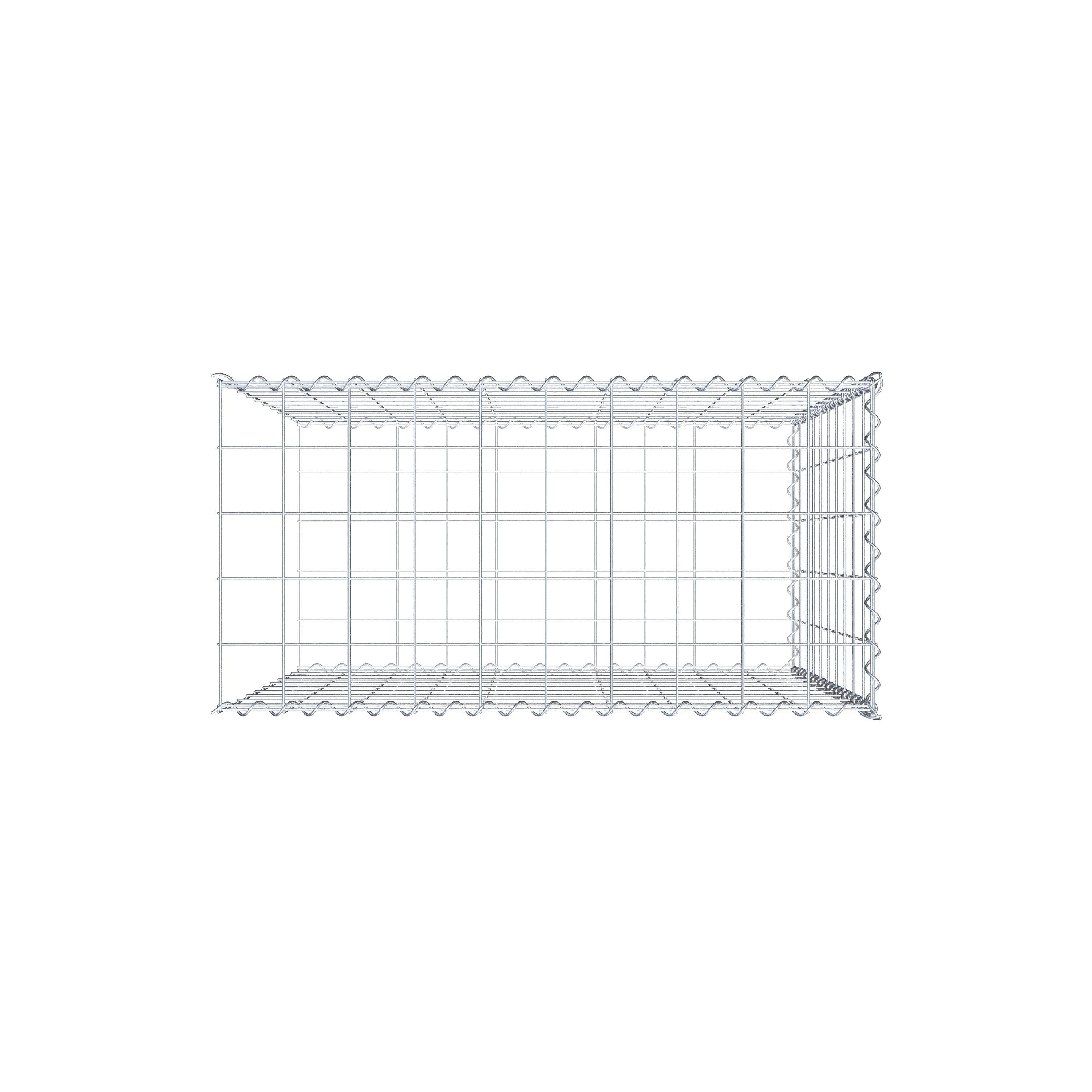 Gabião tipo 2 100 cm x 100 cm x 50 cm (C x A x P), malhagem 10 cm x 10 cm, espiral