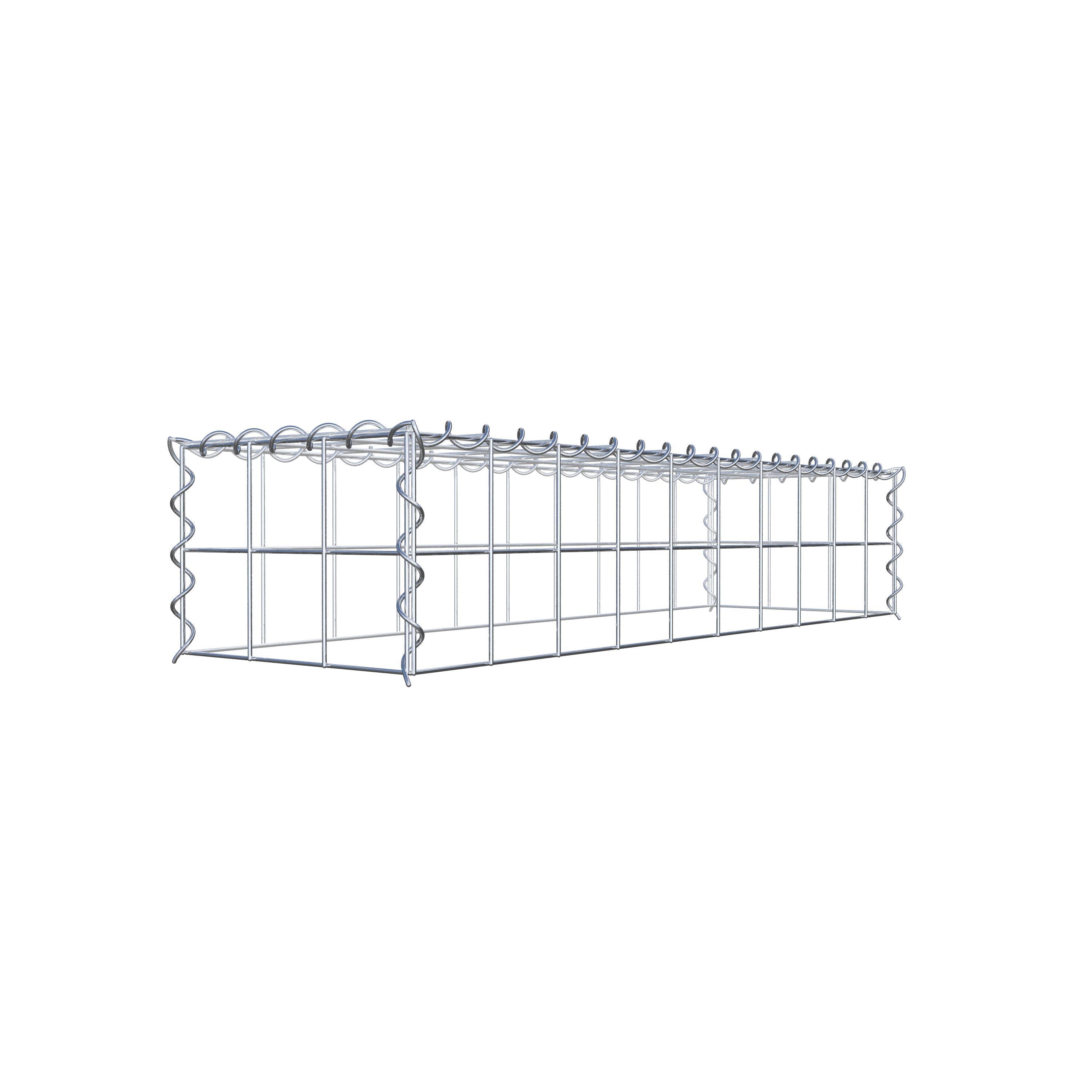 Add-on schanskorf type 3 100 cm x 20 cm x 30 cm (L x H x D), maaswijdte 10 cm x 10 cm, spiraalvormig