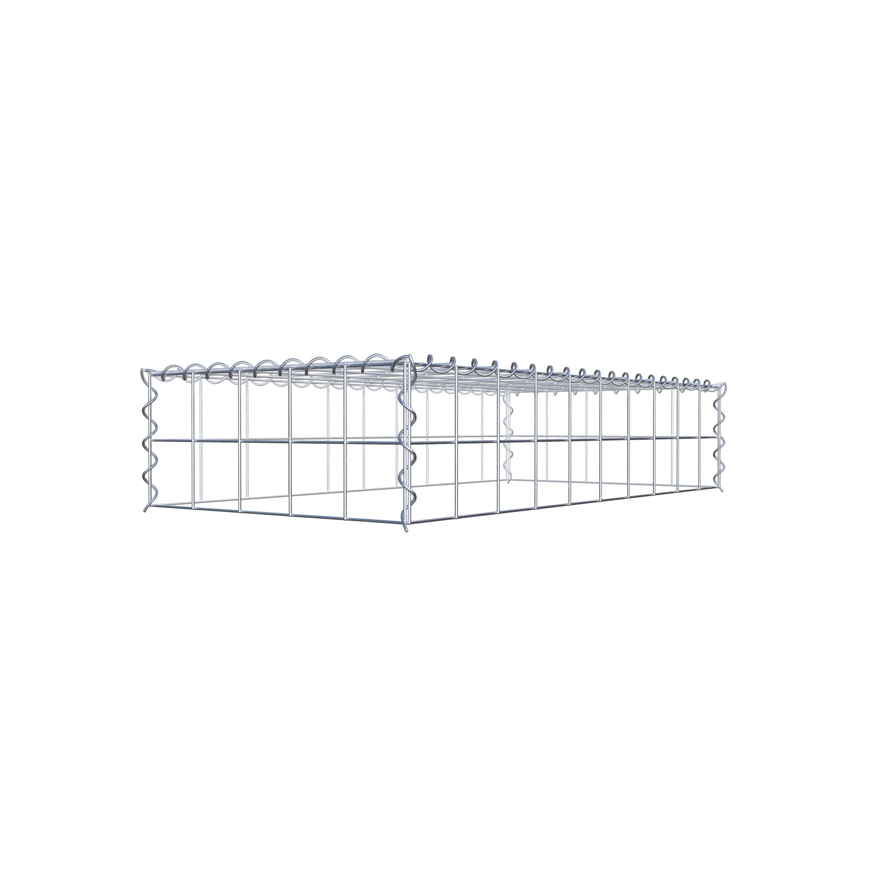 Gabion rapporté type 3 100 cm x 20 cm x 50 cm (L x H x P), mailles 10 cm x 10 cm, spirale