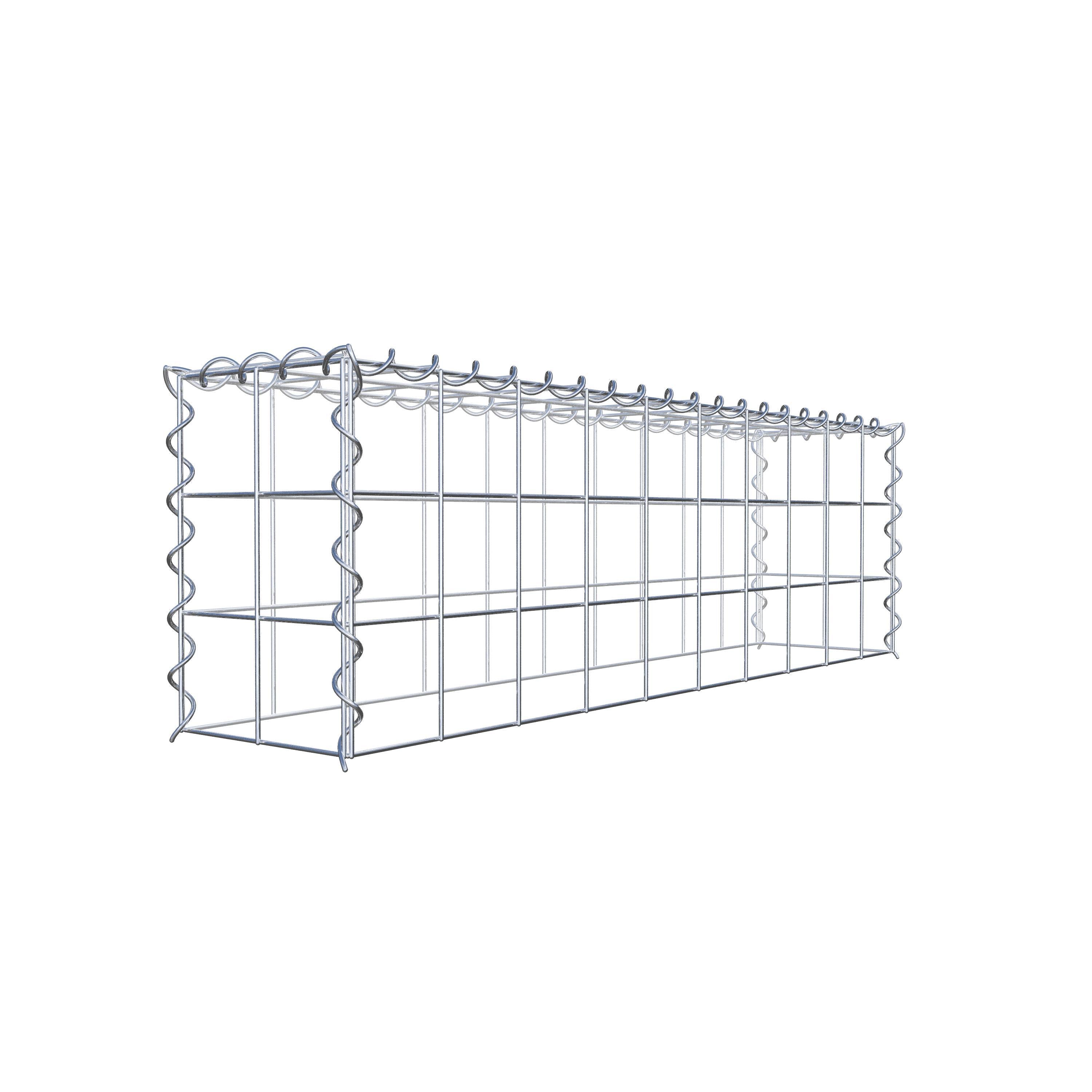 Aangegroeide schanskorf type 3 100 cm x 30 cm x 20 cm (L x H x D), maaswijdte 10 cm x 10 cm, spiraal