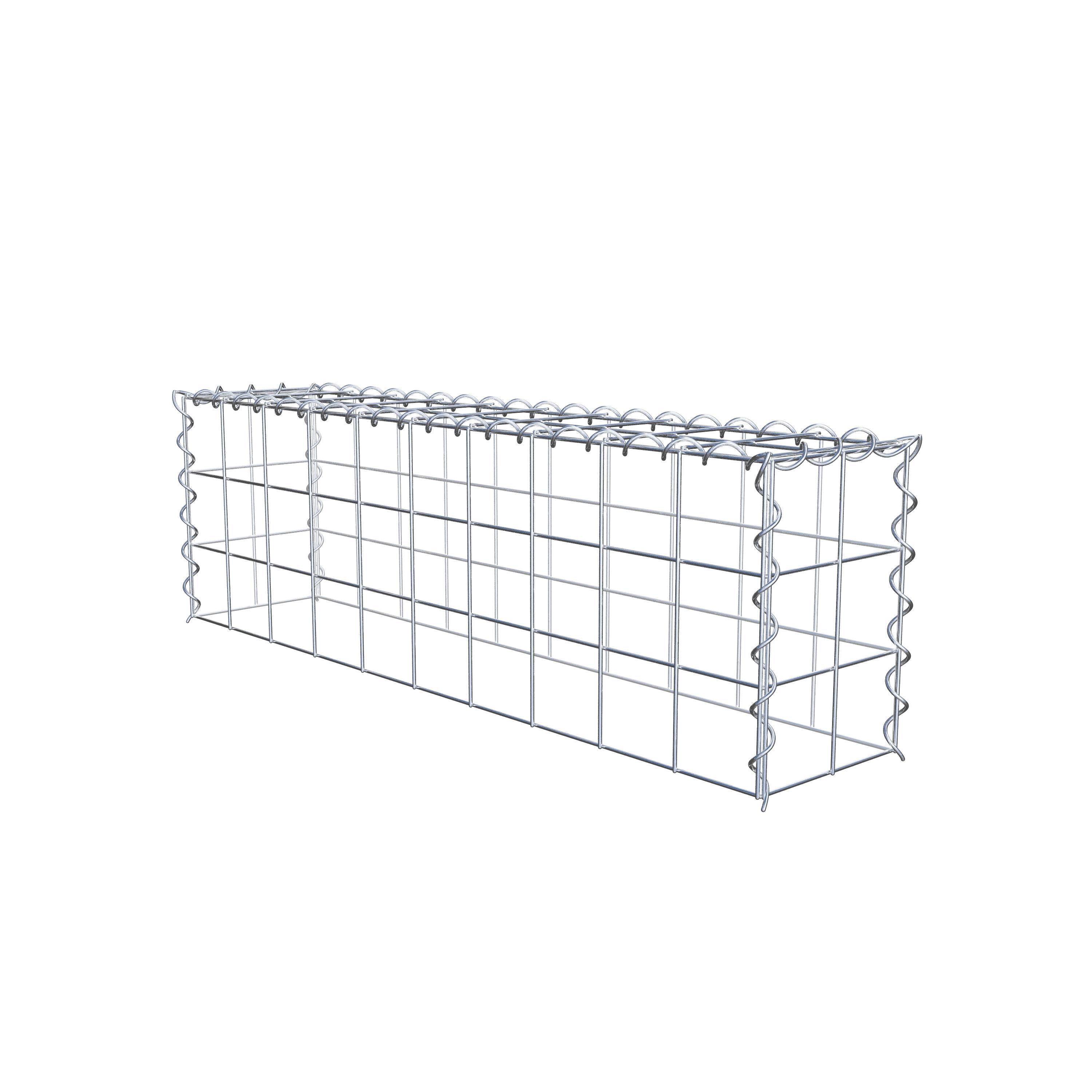 Gabion rapporté type 3 100 cm x 30 cm x 20 cm (L x H x P), mailles 10 cm x 10 cm, spirale