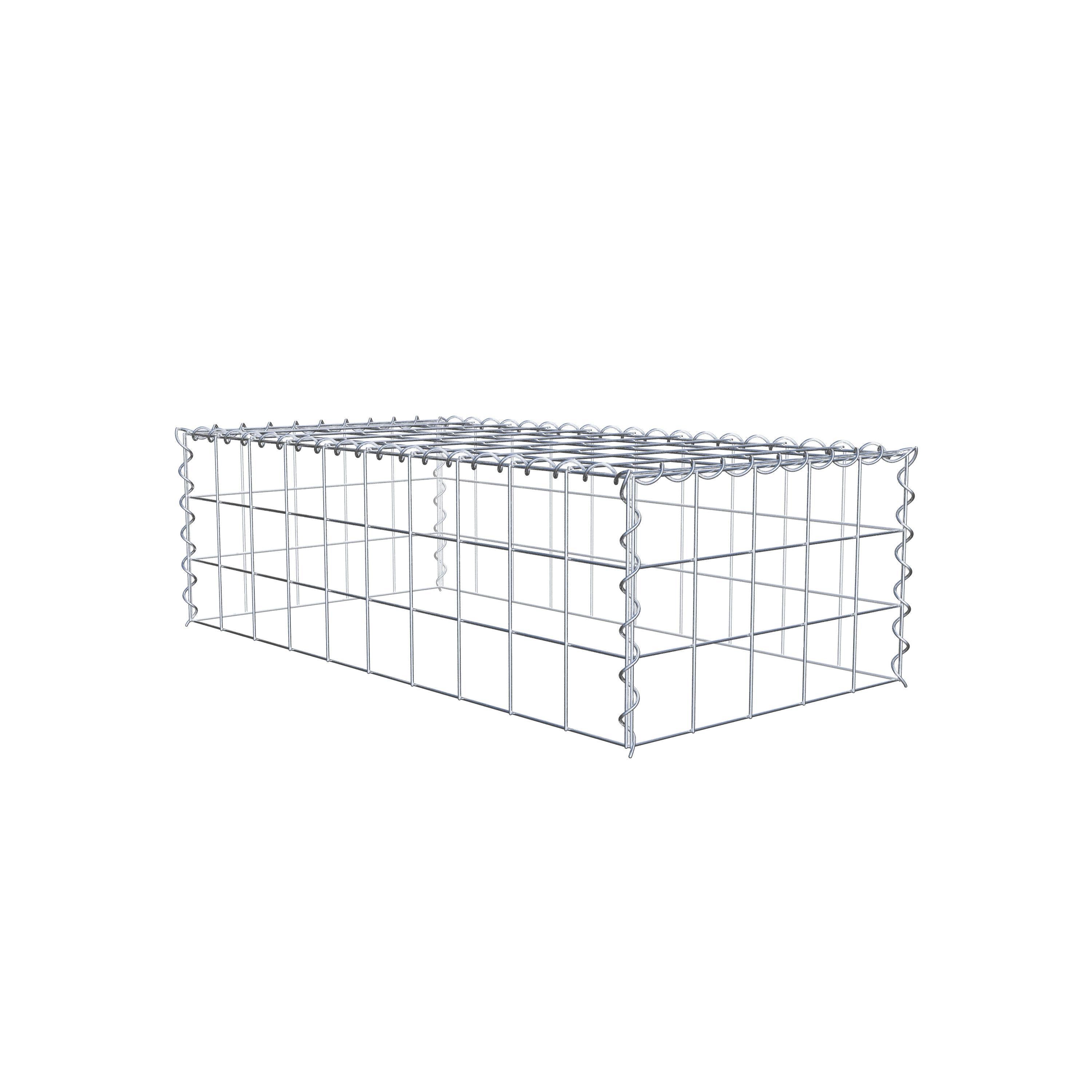 Extra gabion typ 3 100 cm x 30 cm x 50 cm (L x H x D), maskstorlek 10 cm x 10 cm, spiral