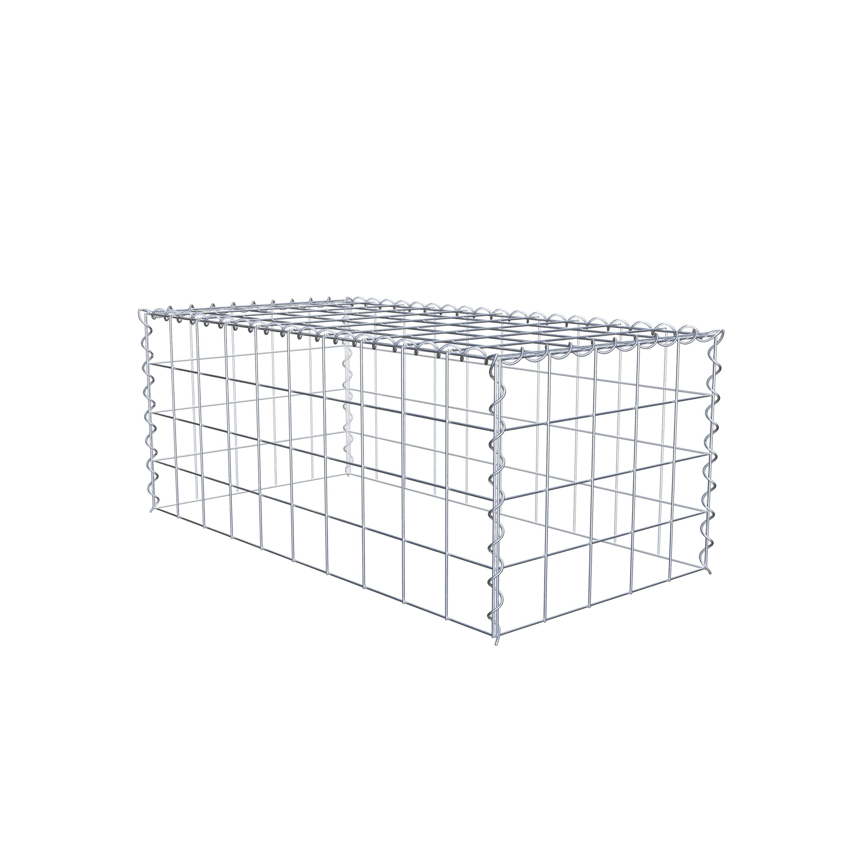 Opvokset gabion type 3 100 cm x 40 cm x 50 cm (L x H x D), maskestørrelse 10 cm x 10 cm, spiral