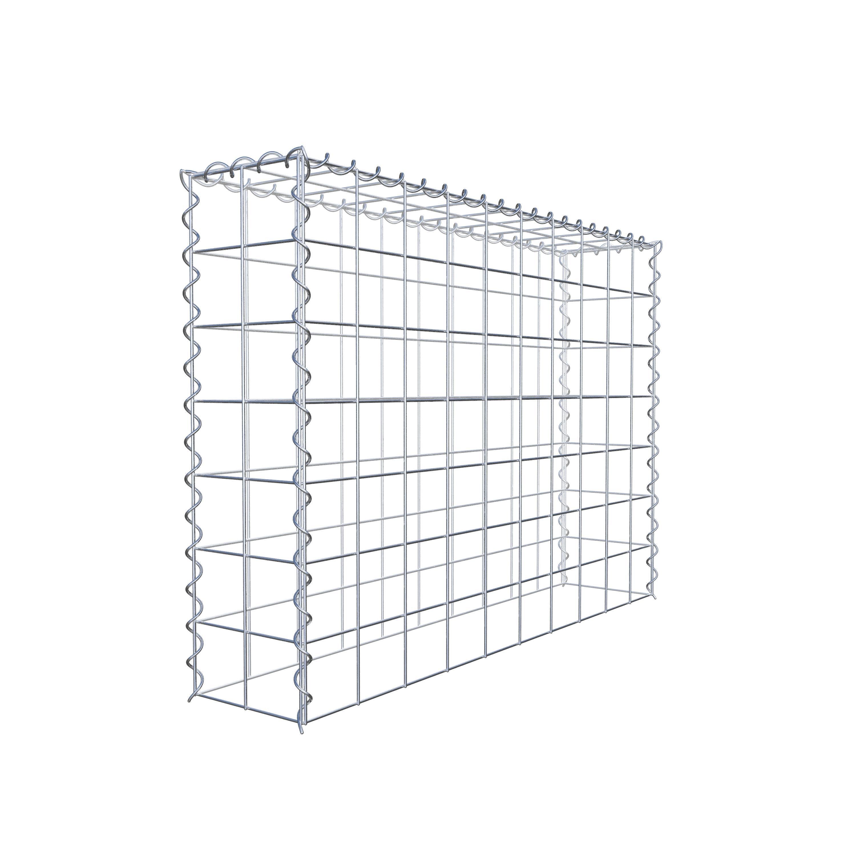 Opbouw schanskorf type 3 100 cm x 70 cm x 20 cm (L x H x D), maaswijdte 10 cm x 10 cm, spiraal