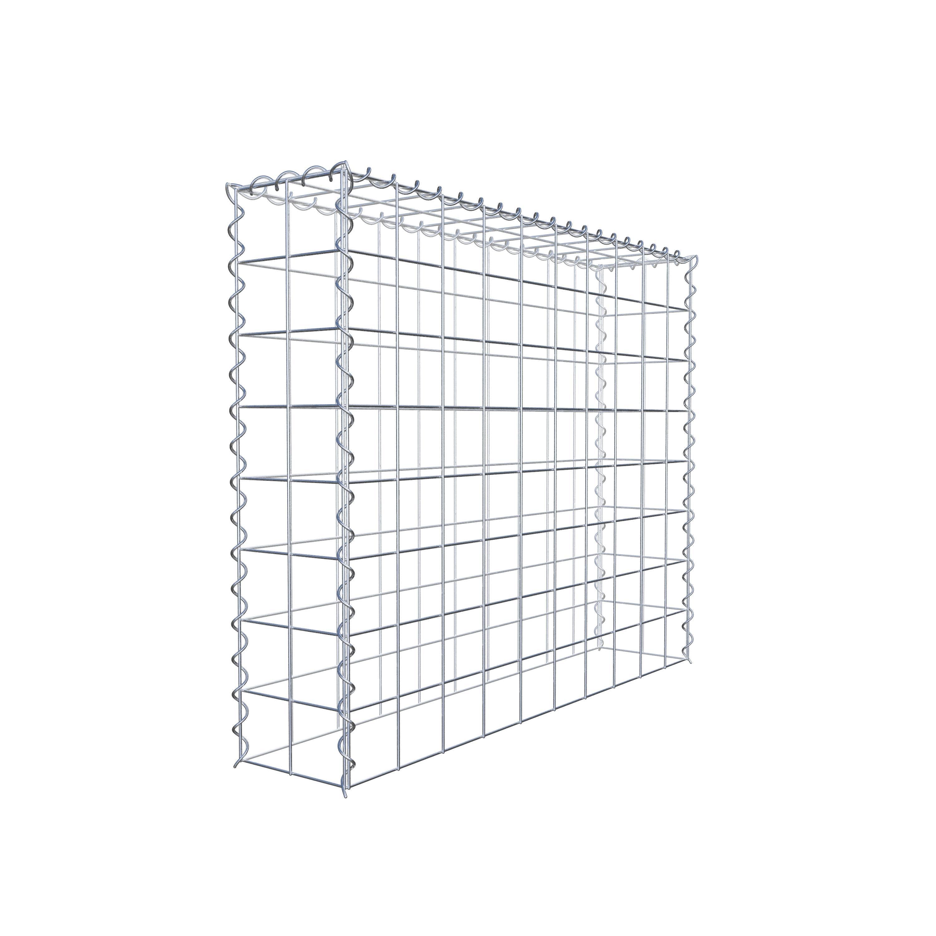 Opbouw schanskorf type 3 100 cm x 80 cm x 20 cm (L x H x D), maaswijdte 10 cm x 10 cm, spiraal