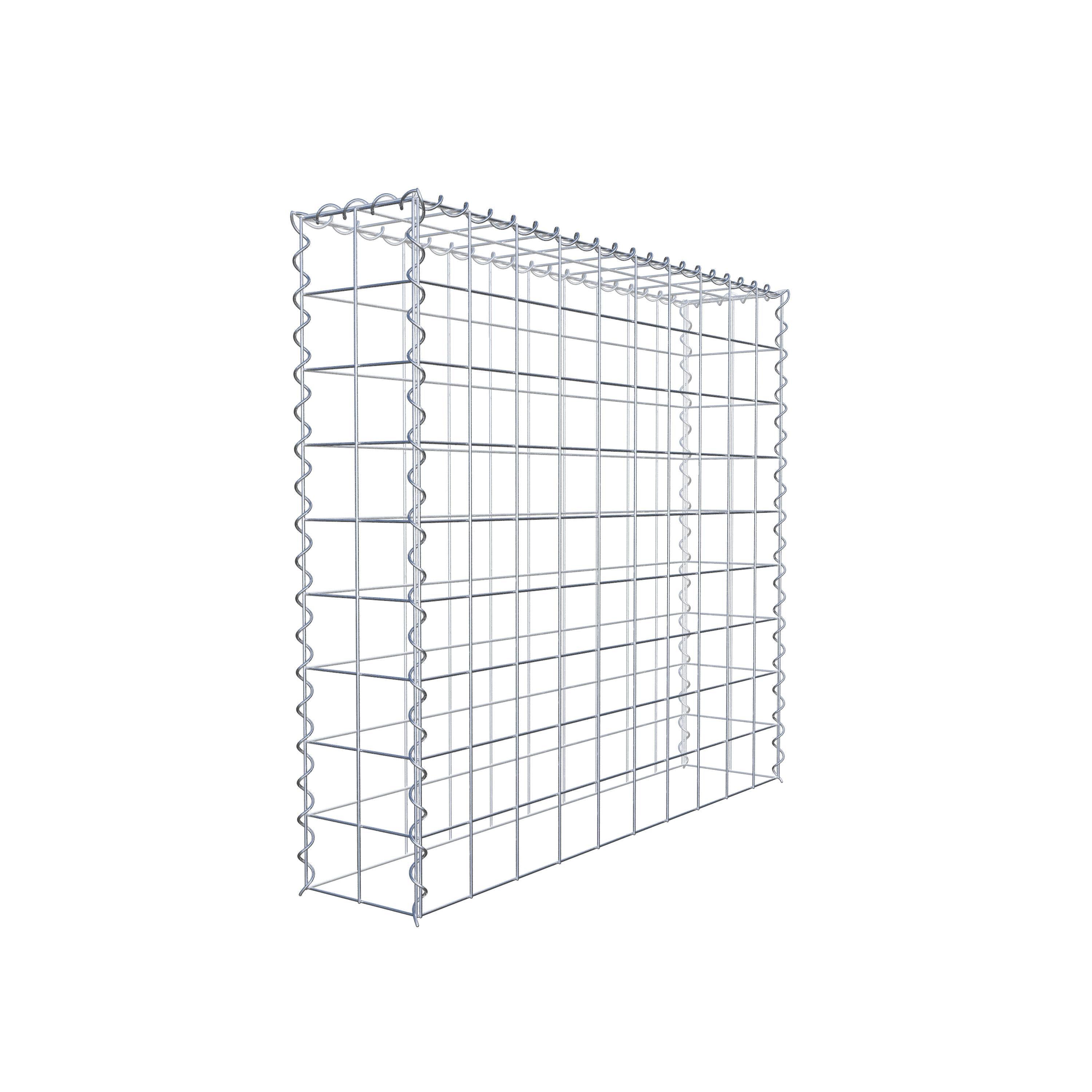 Opbouw schanskorf type 3 100 cm x 90 cm x 20 cm (L x H x D), maaswijdte 10 cm x 10 cm, spiraal