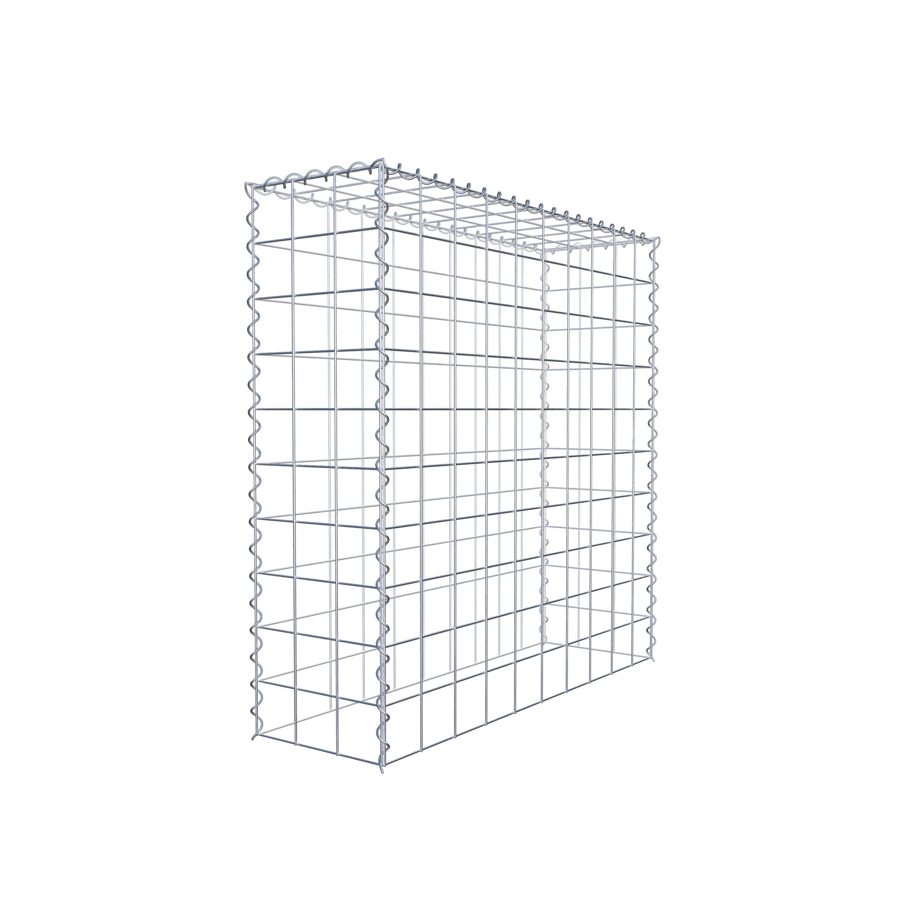 Opbouw schanskorf type 3 100 cm x 100 cm x 30 cm (L x H x D), maaswijdte 10 cm x 10 cm, spiraal